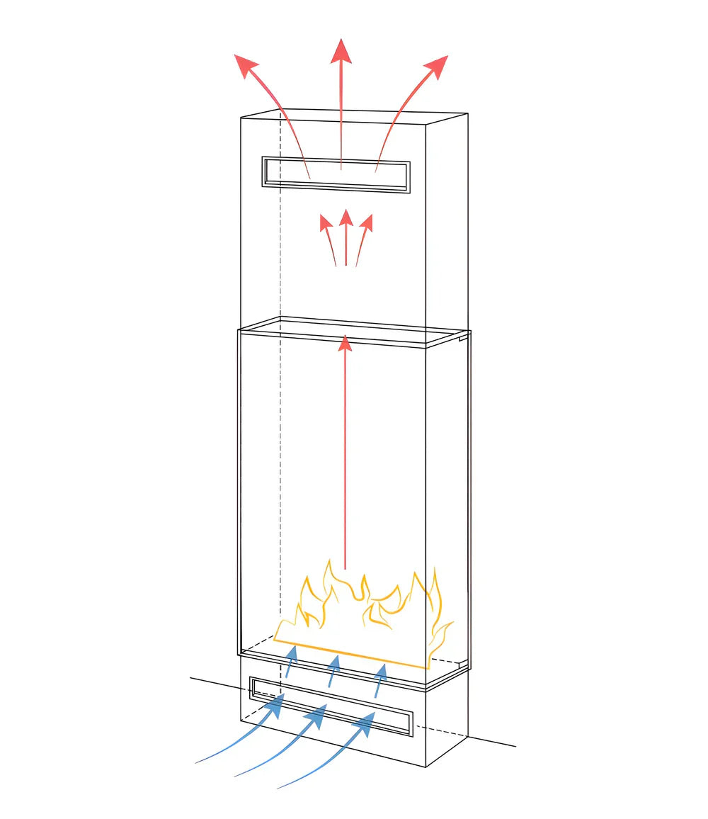 Fame Vertical Doorkijkhaard Met Volle Glas 90 x 140 cm
