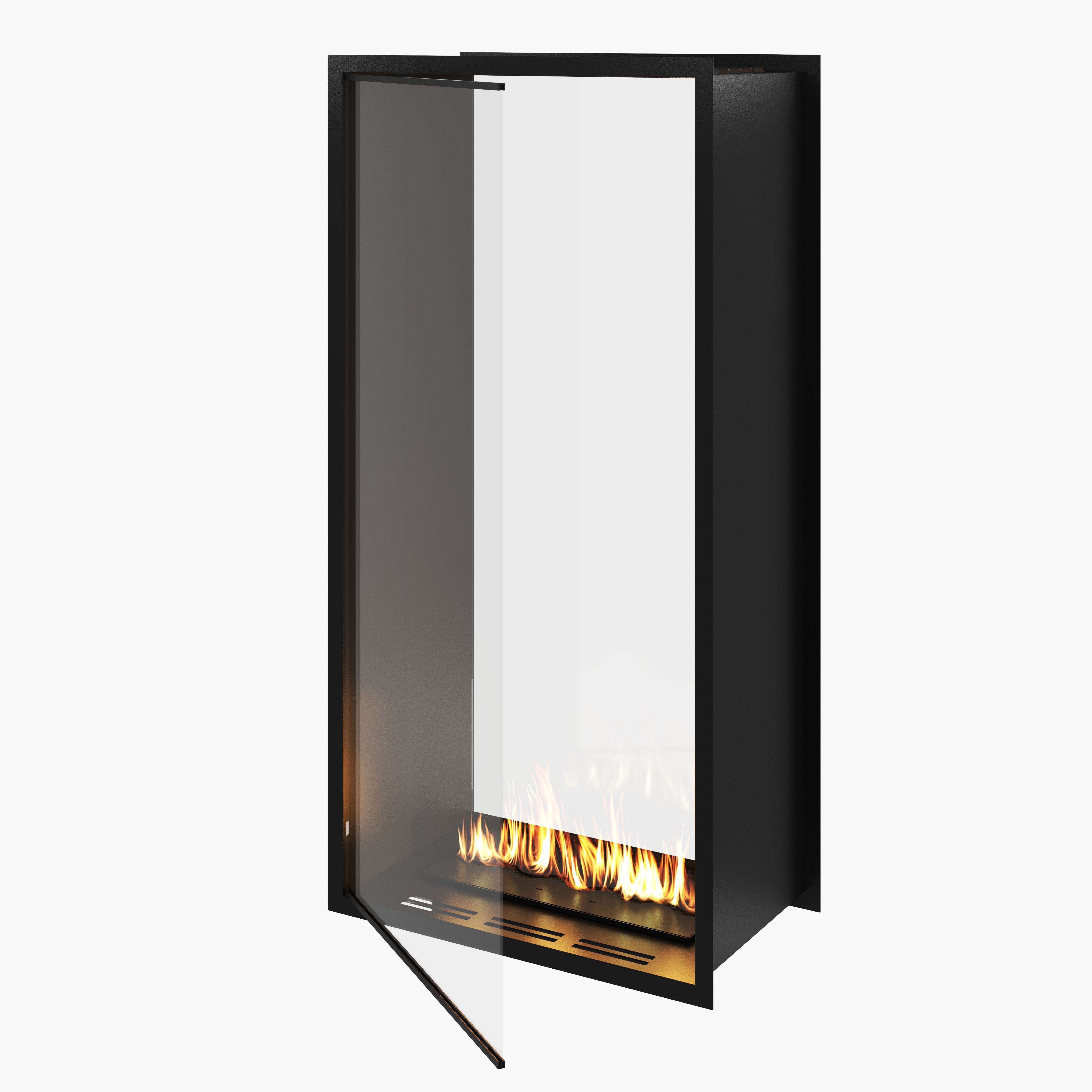 Fame Vertical Doorkijkhaard Met Volle Glas 80 x 200 cm