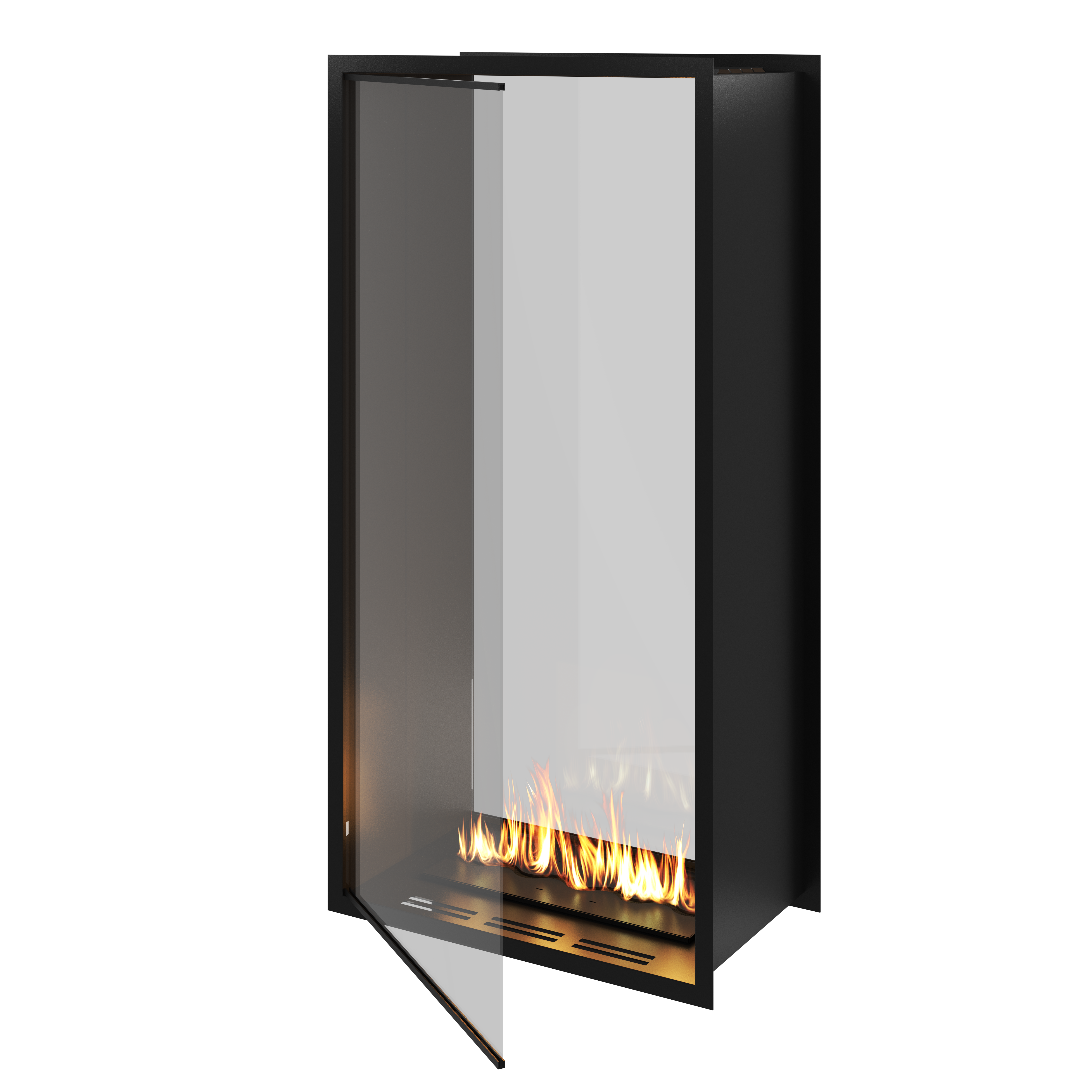Fame Vertical Doorkijkhaard Met Volle Glas 60 x 140 cm