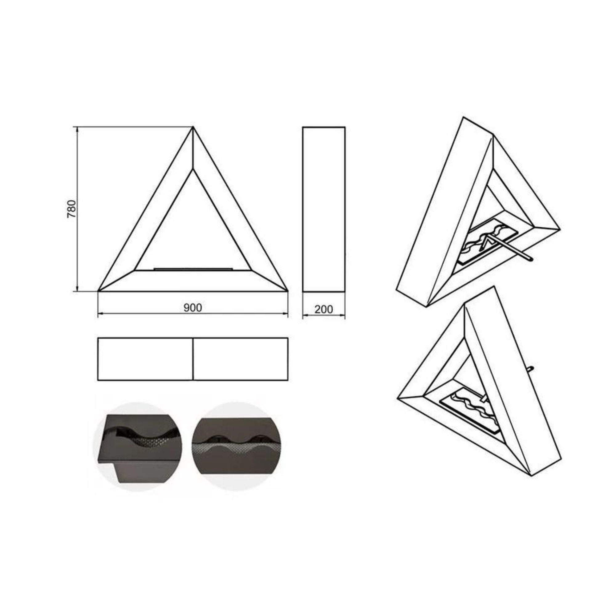 Ararat Bio Ethanol Vrijstaand Haard 90 CM