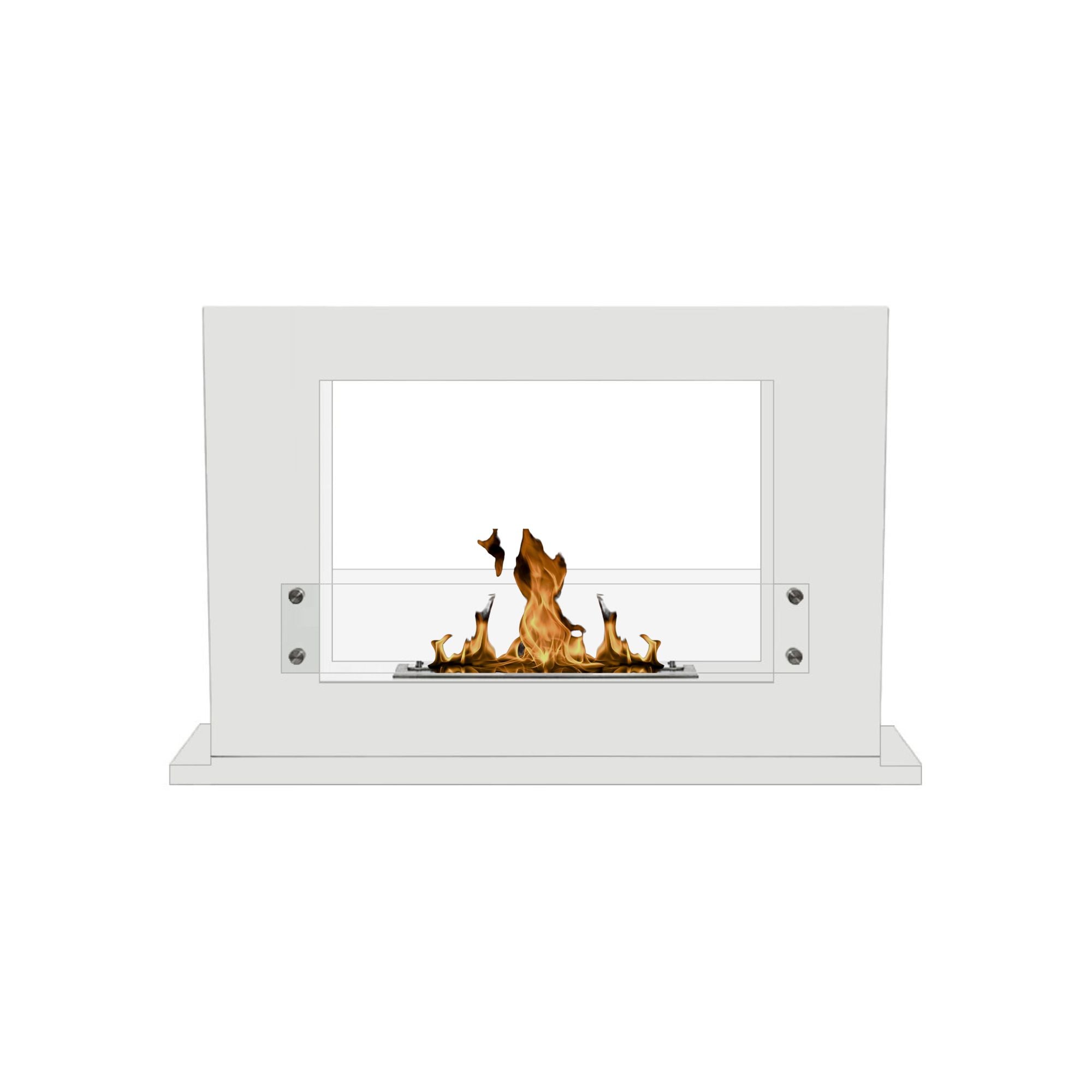 Atena Wit Bio Ethanol Vrijstaand Doorkijkhaard 100 CM