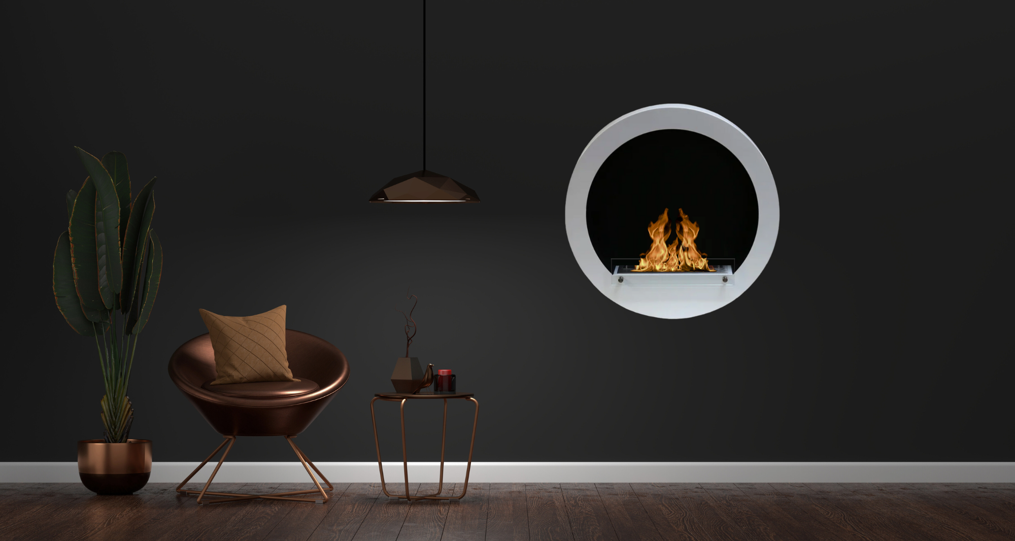 Balian W Bio Ethanol Wandhaard D80 CM