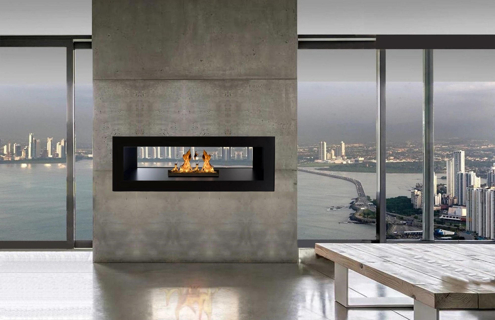 Dukino Bio Ethanol Doorkijk Inbouwhaard 112 CM