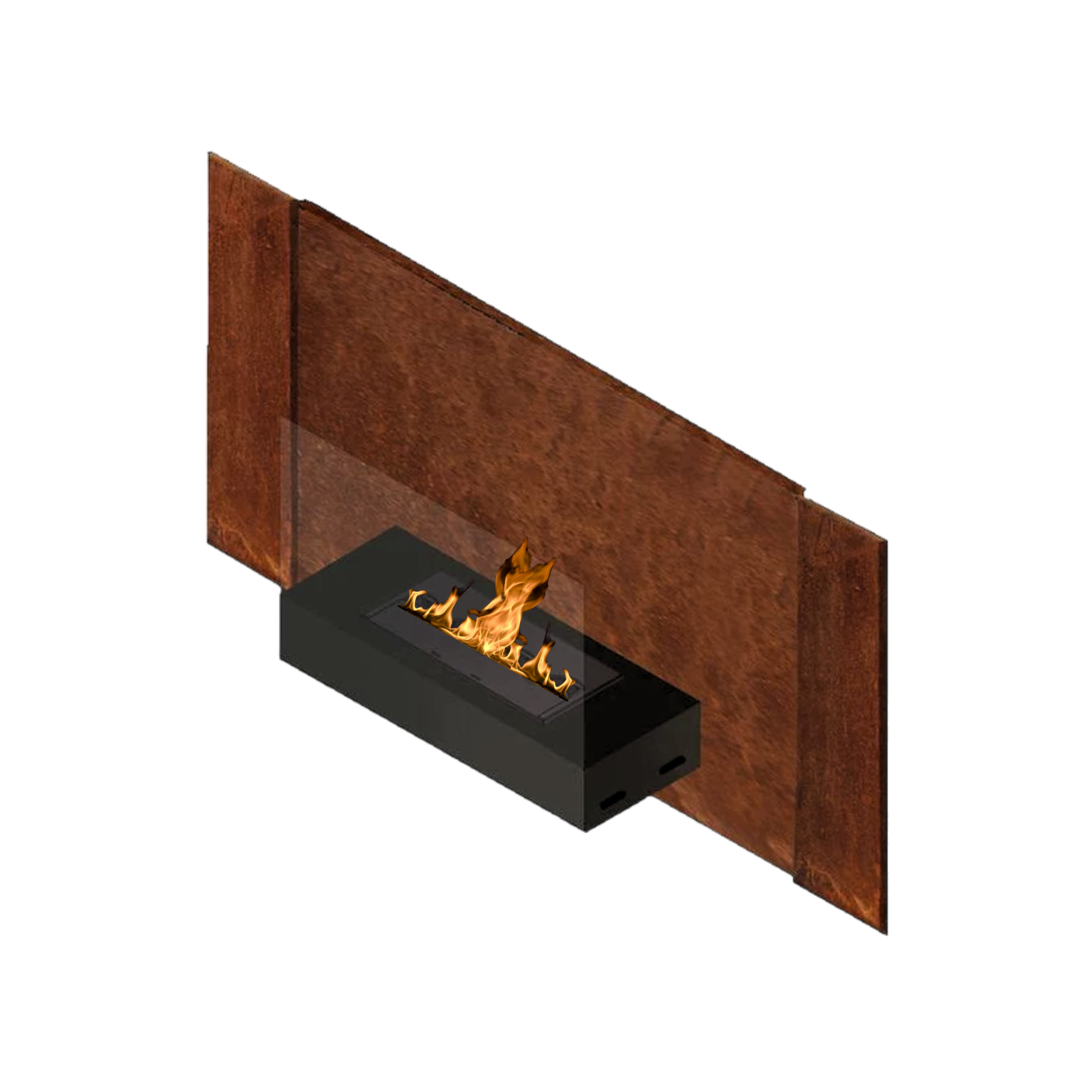 Elbrus Roest Bio Ethanol Wandhaard 120 CM