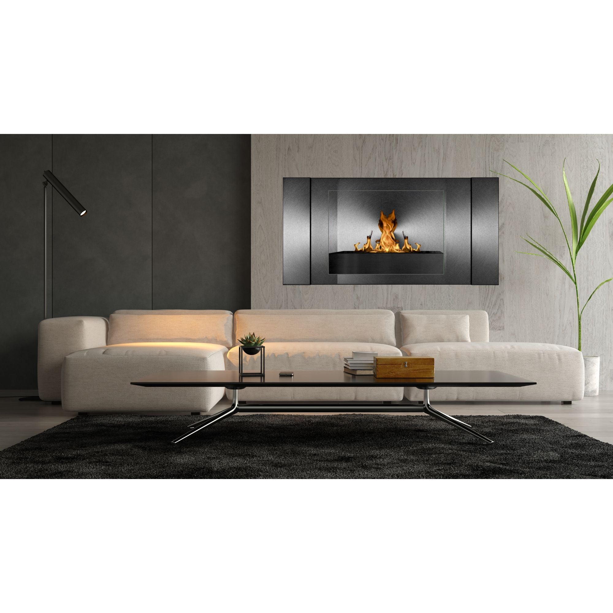 Elbrus RVS Bio Ethanol Wandhaard 120 CM