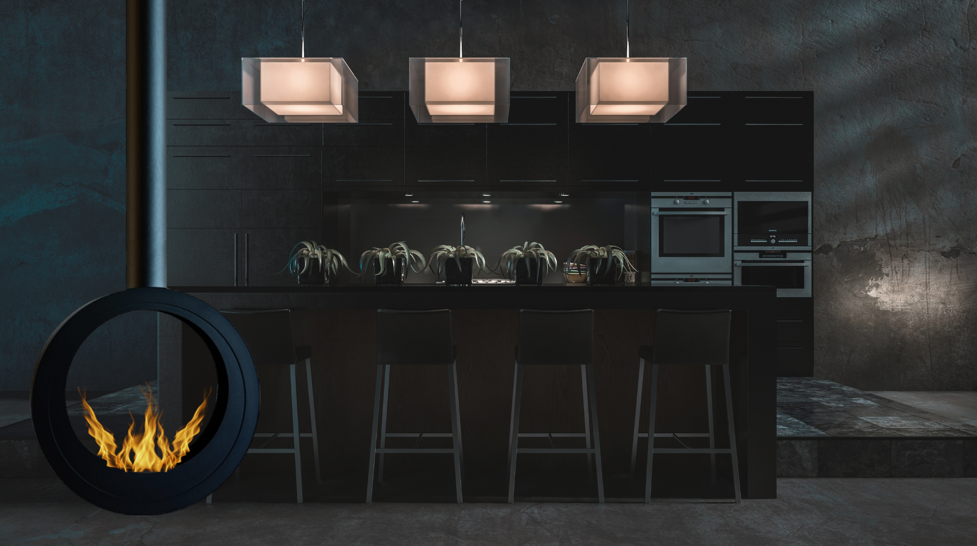 Erto Tube Bio Ethanol Plafondhaard D80 CM