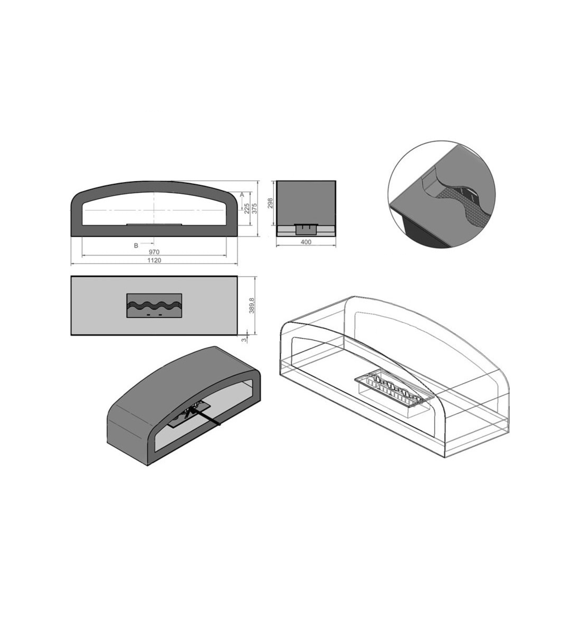 Falcon Bio Ethanol Vrijstaand Haard 112 CM