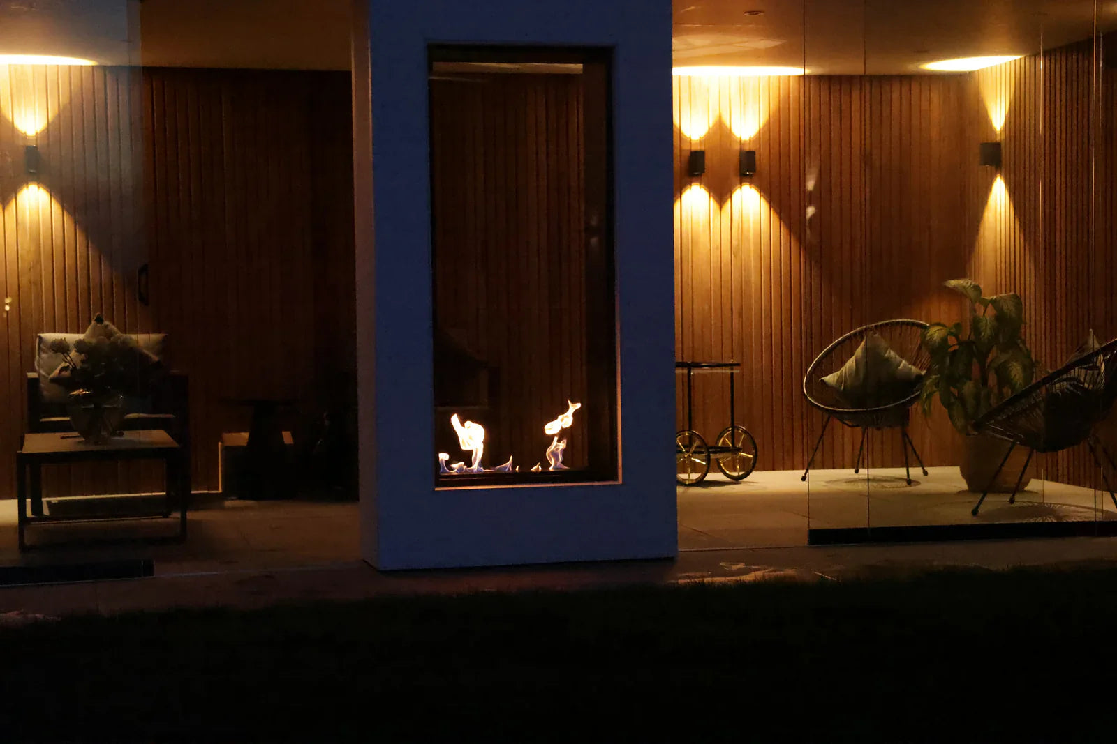 Fame Vertical Doorkijkhaard Enkel Volle Glas 100 x 120 cm