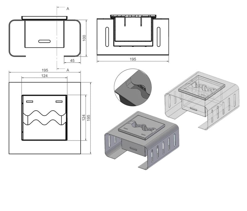 Hood Bio-Ethanol Inzethaard - Tafelhaard 19,5 CM