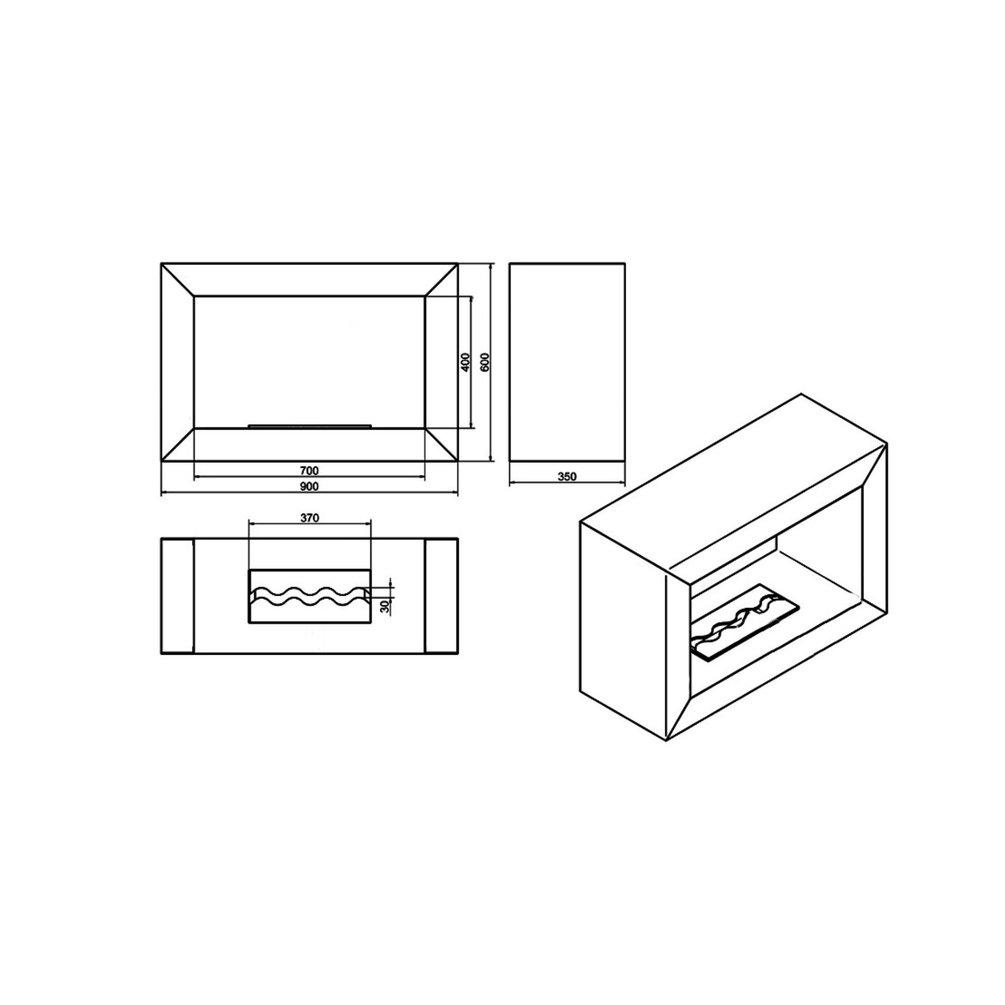 Lione Rust Bio Ethanol Vrijstaand Haard 90 CM
