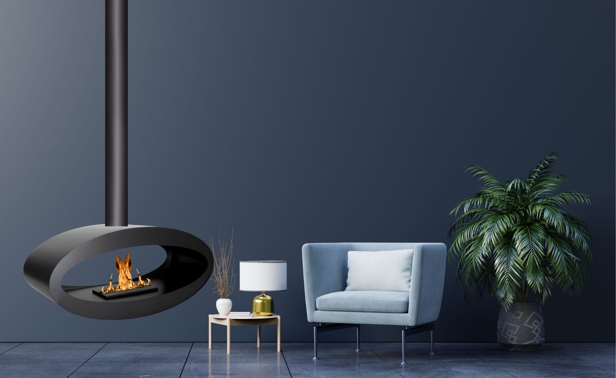 Meru Tube Z Bio Ethanol Plafondhaard 80 CM