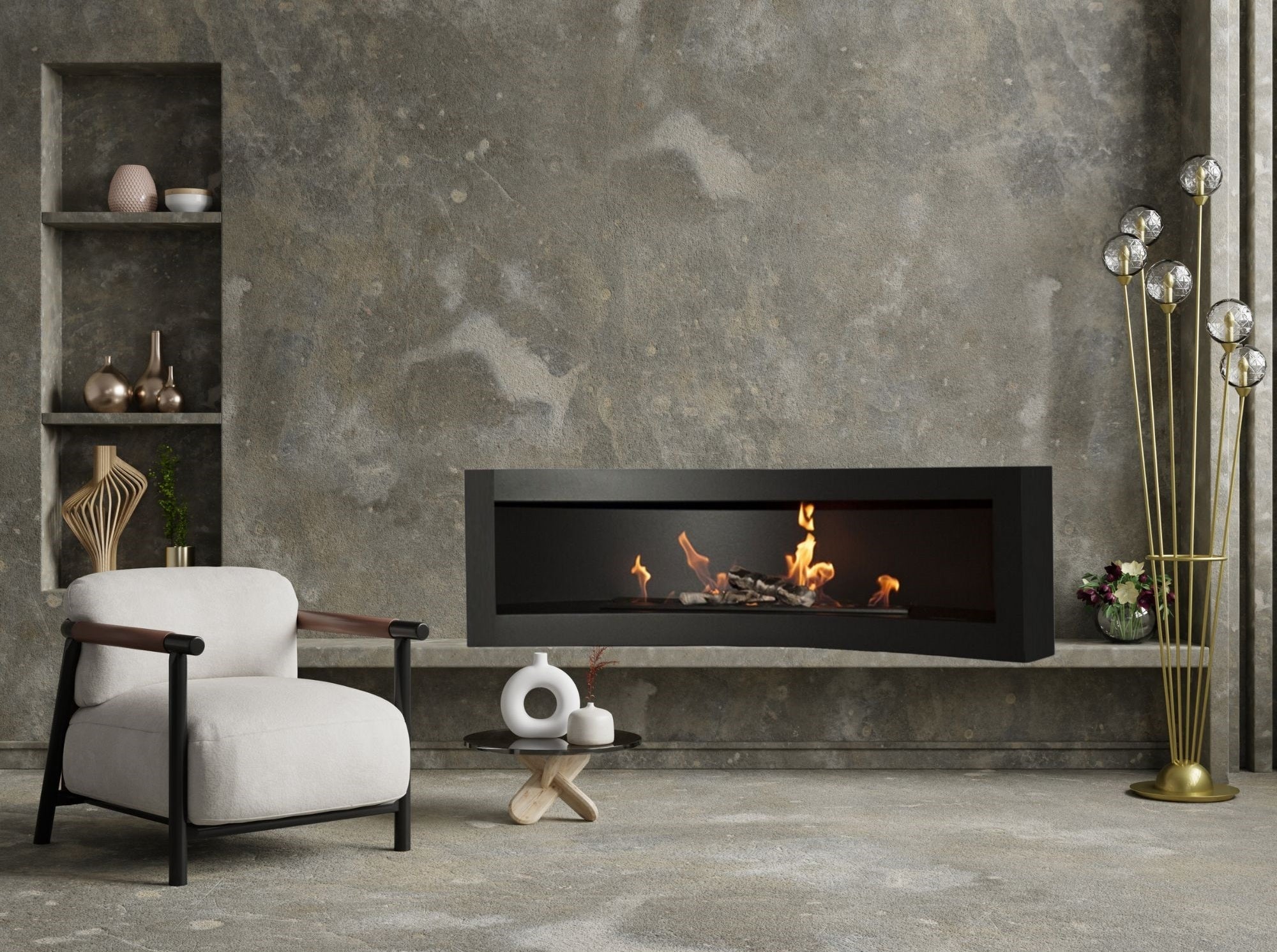 Tobav Curve Bio Ethanol Vrijstaand Haard 120 CM