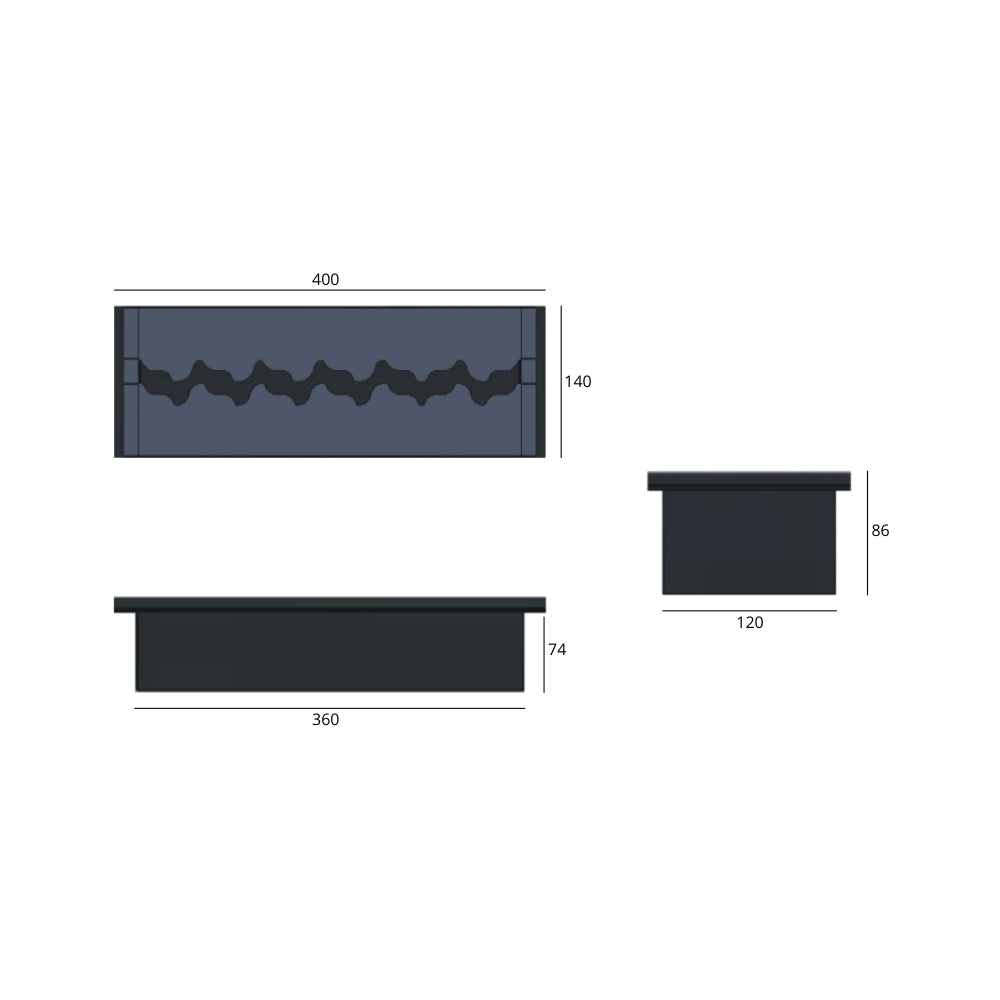 ZIGZAG PRO BIO ETHANOL BRANDER 40 CM