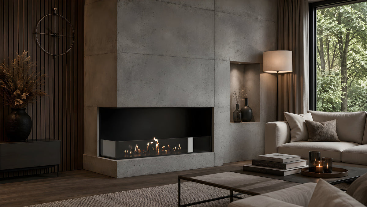 Solo Wave inbouwbrander in een minimalistische wand