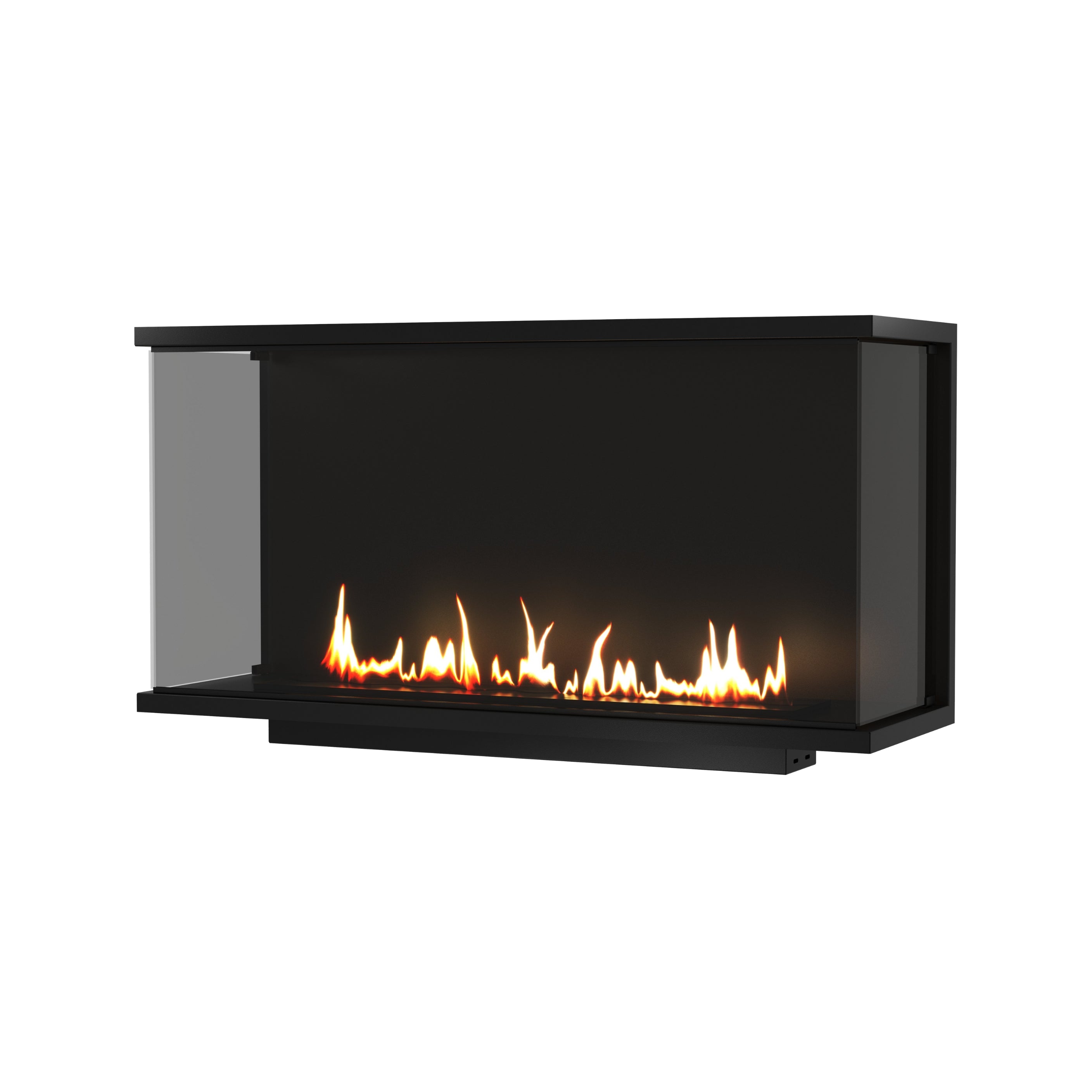 Made Driezijdig Inbouwhaard Volle Glas 120 cm