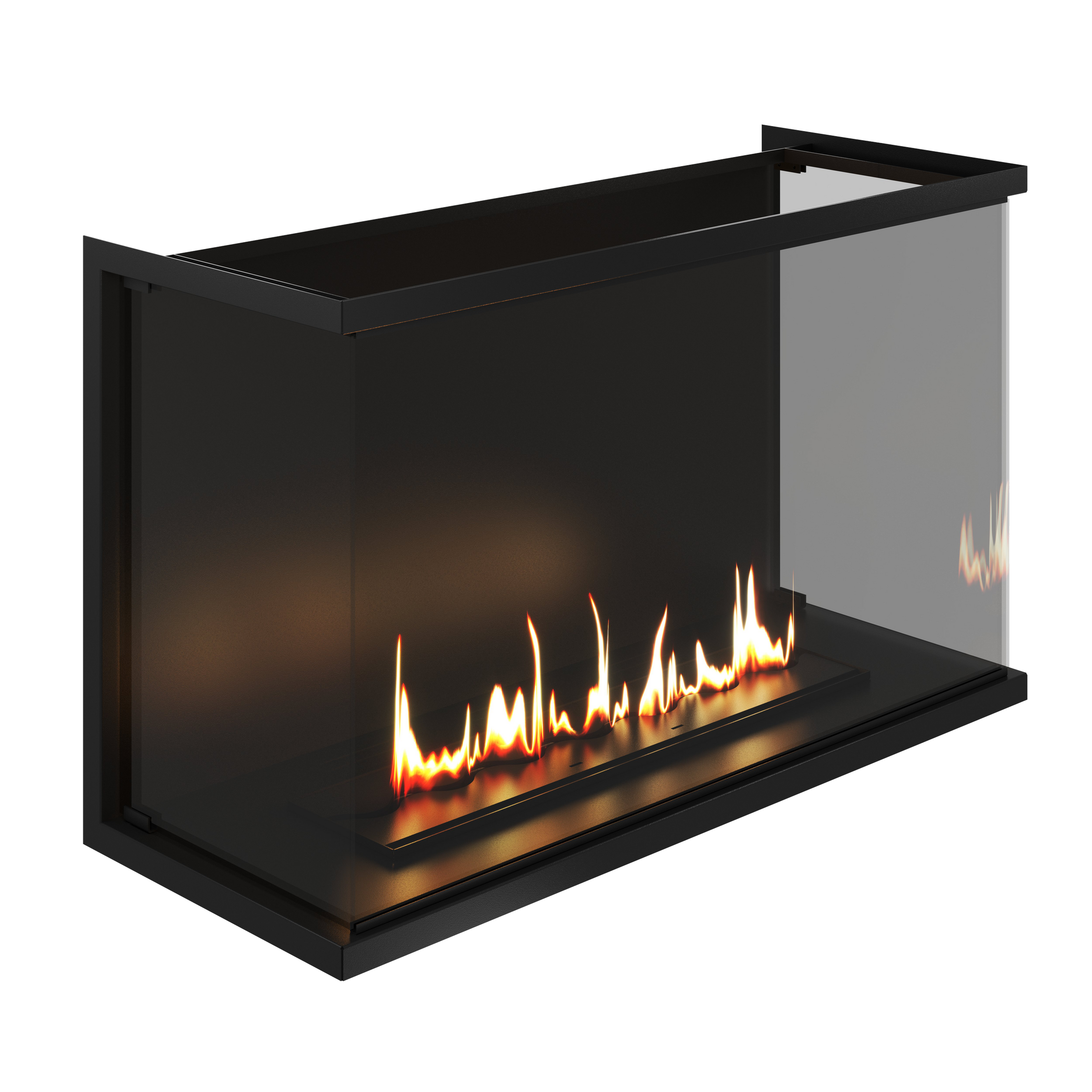 Made Driezijdig Inbouwhaard Volle Glas 100 cm – afbeelding 5