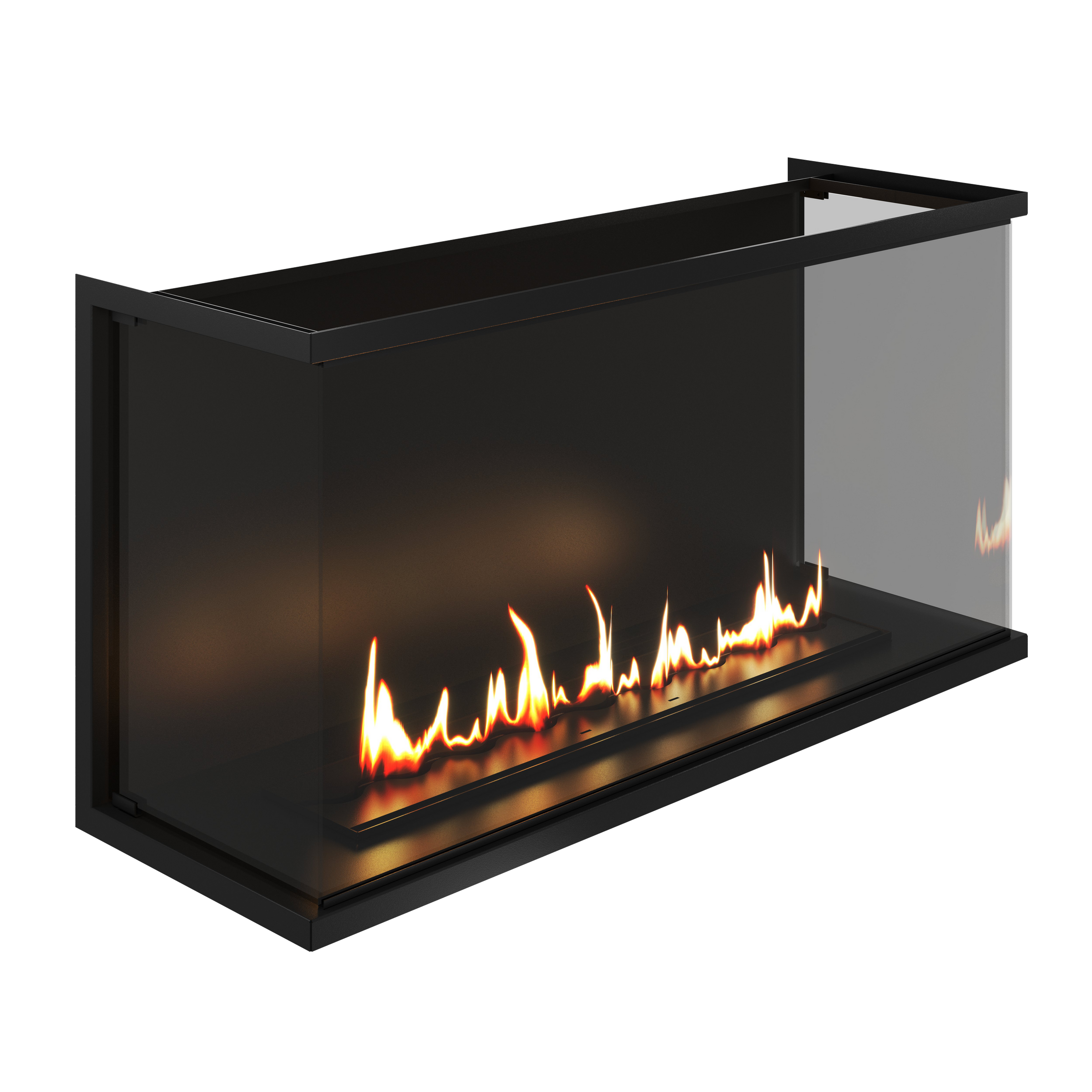 Made Driezijdig Inbouwhaard Volle Glas 120 cm – afbeelding 5