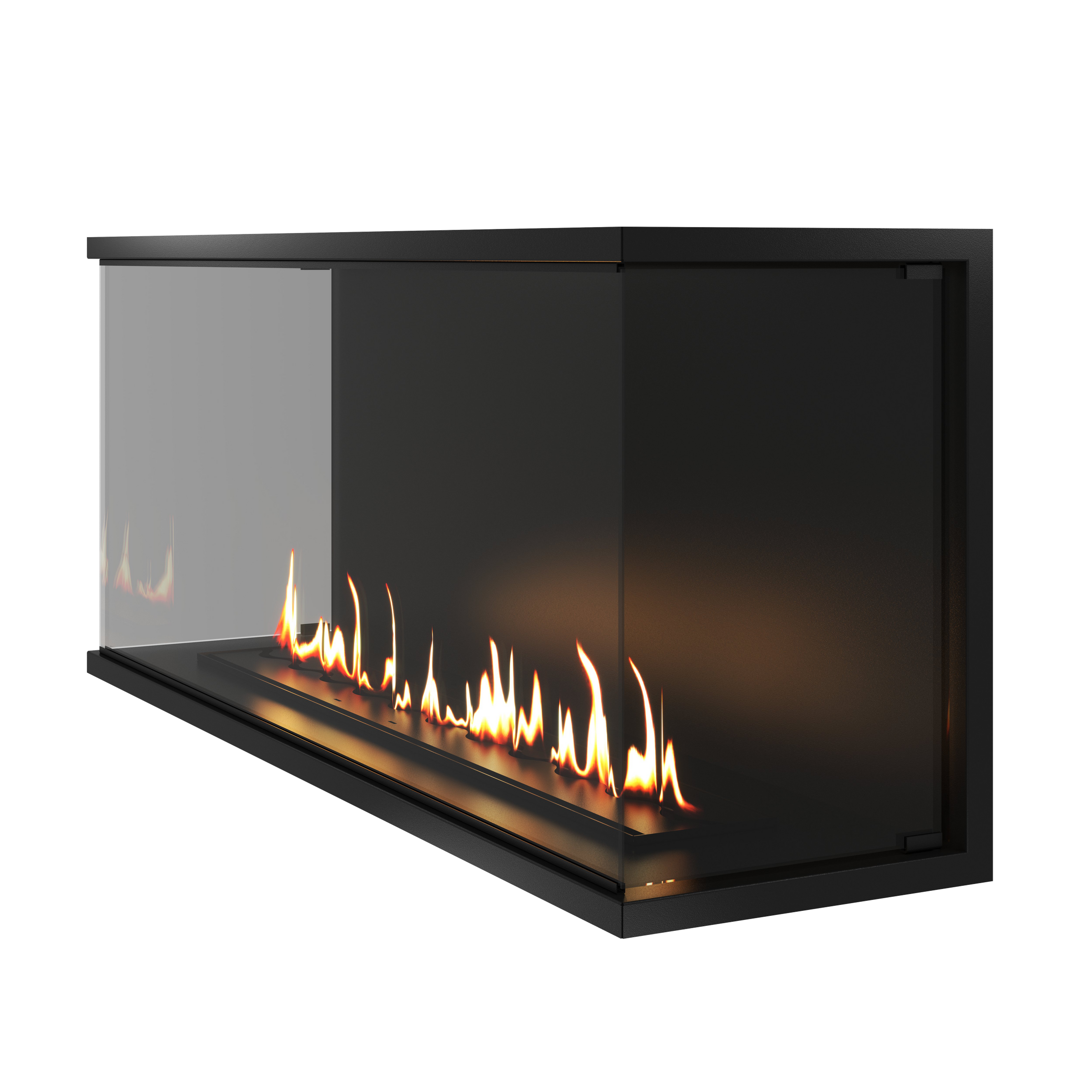 Made Driezijdig Inbouwhaard Volle Glas 140 cm – afbeelding 4