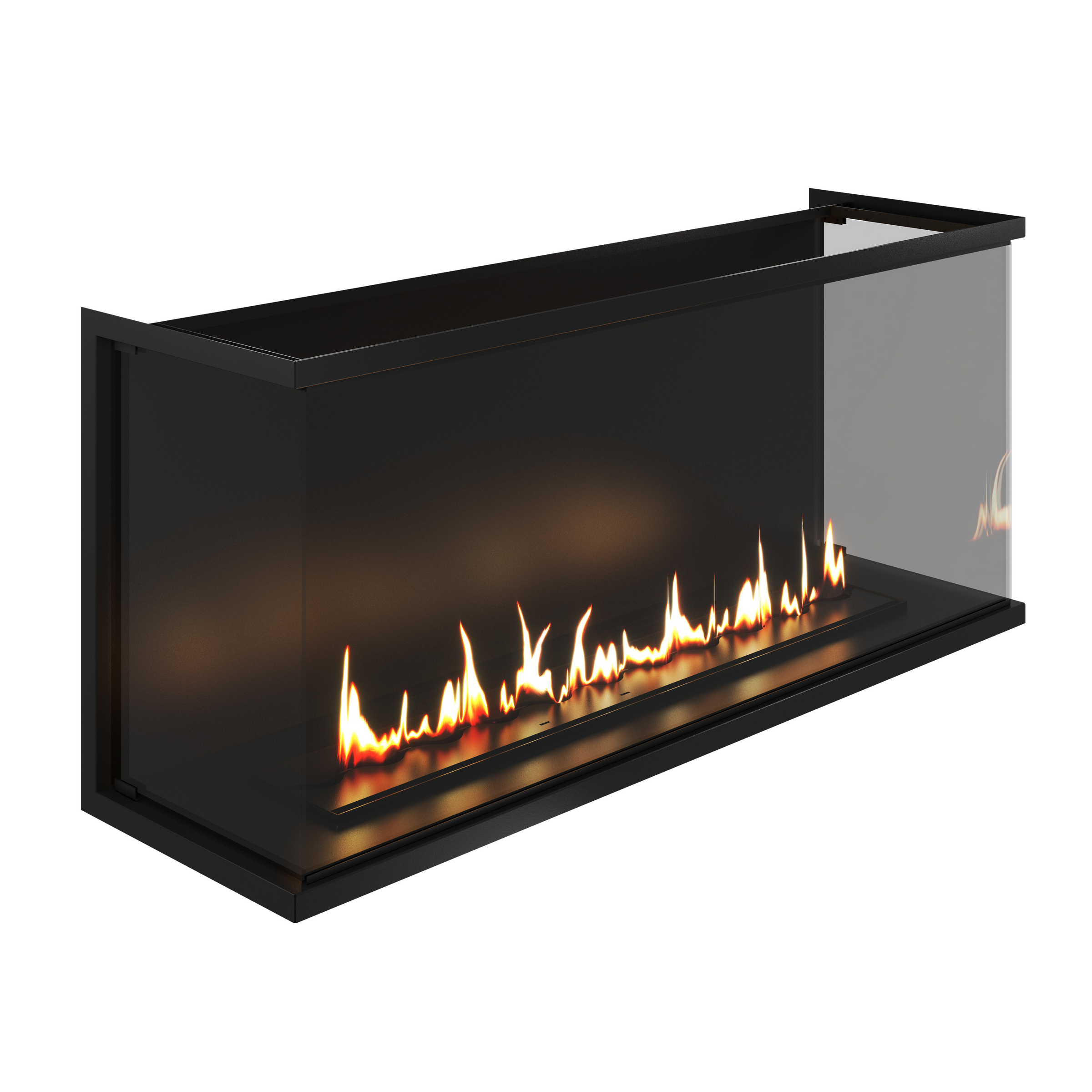 Made Driezijdig Inbouwhaard Volle Glas 140 cm – afbeelding 5