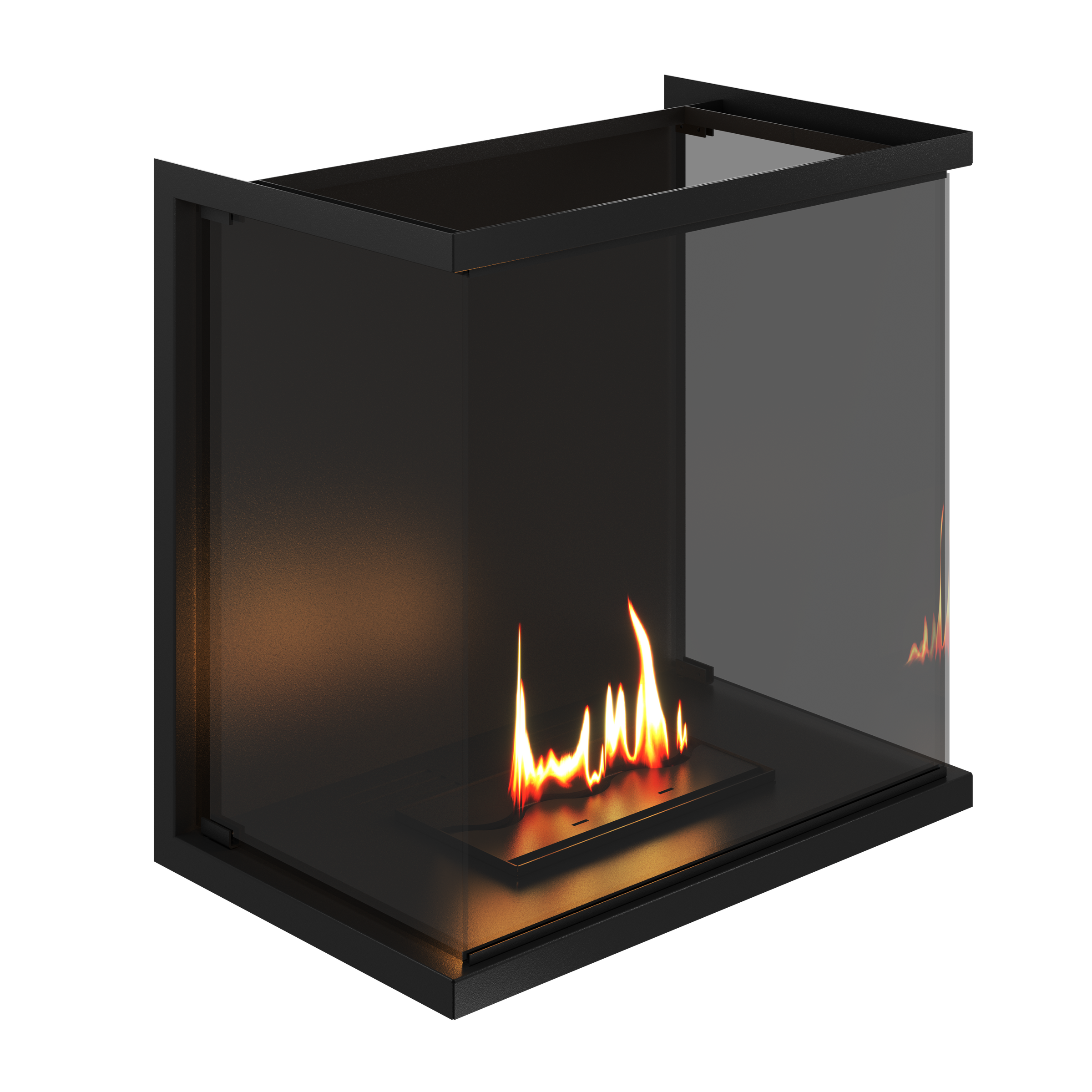 Made Driezijdig Inbouwhaard Volle Glas 70 cm – afbeelding 5