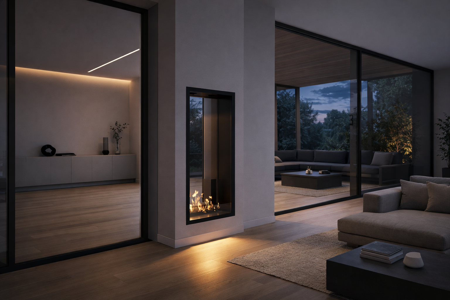 Fame Vertical Doorkijkhaard Enkel Volle Glas 60 x 120 cm – afbeelding 2