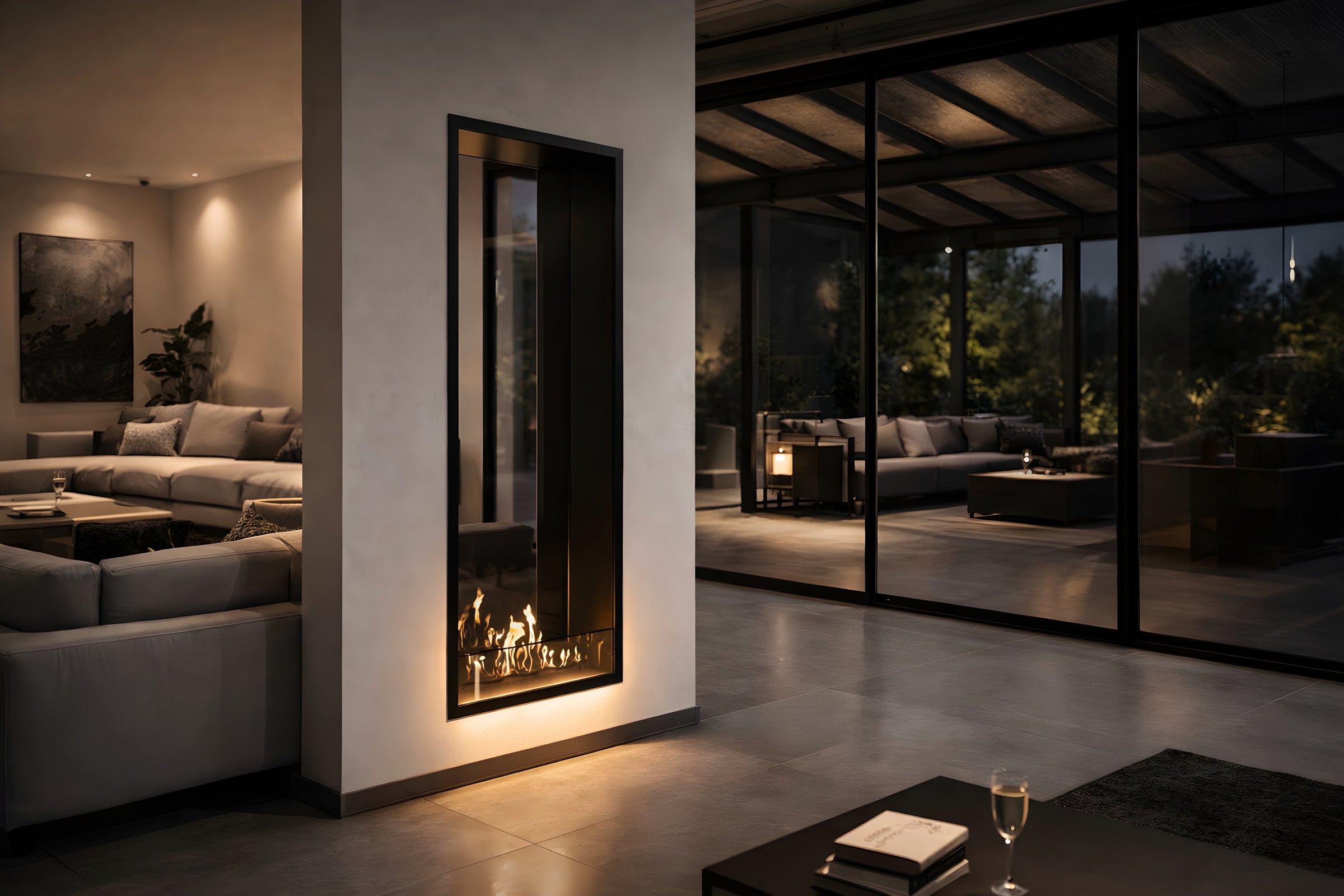 Fame Vertical Doorkijkhaard Enkel Volle Glas 60 x 180 cm – afbeelding 4