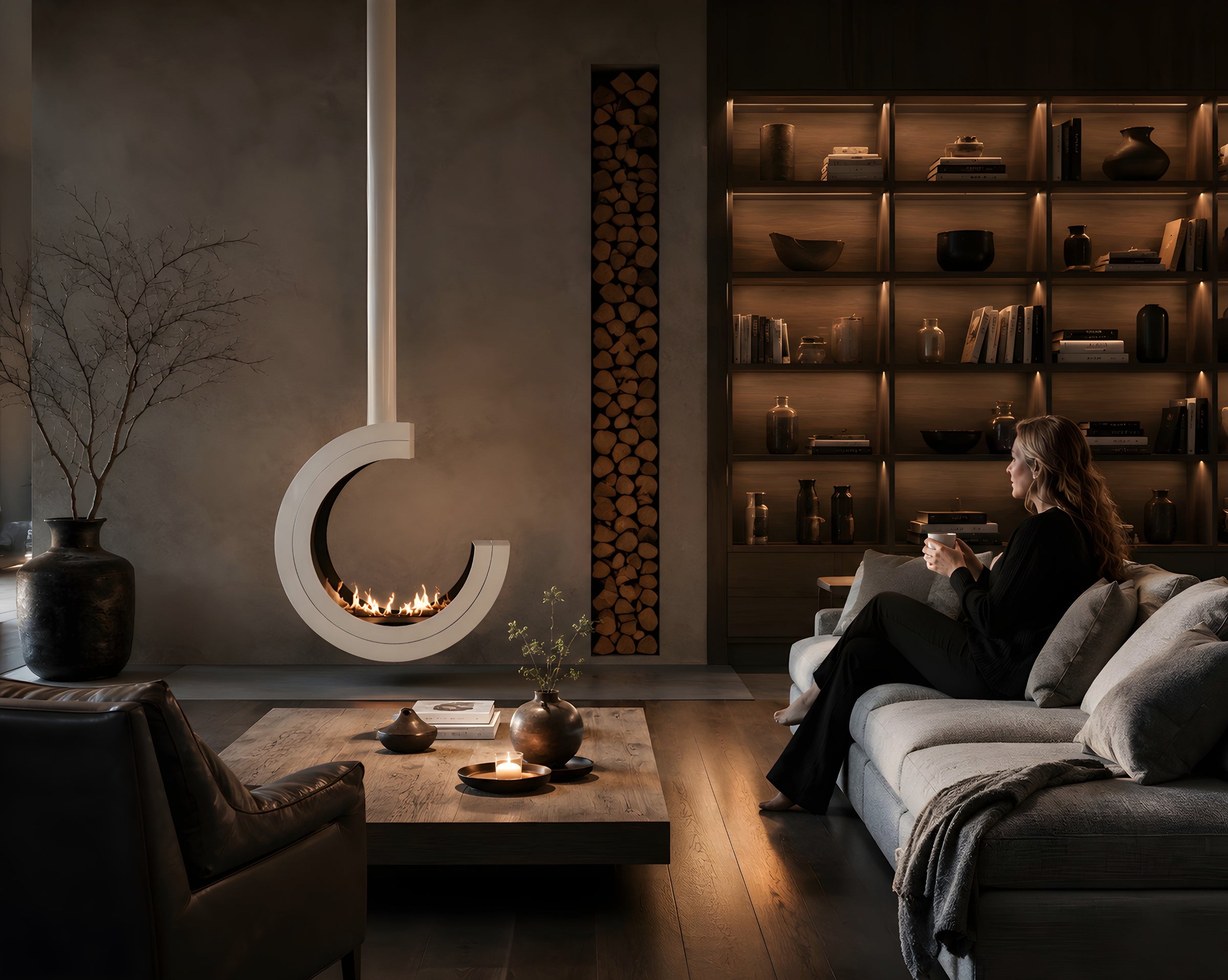 Arcos 3/4 Tube Plafondhaard Wit Ø80 - Ø120 cm