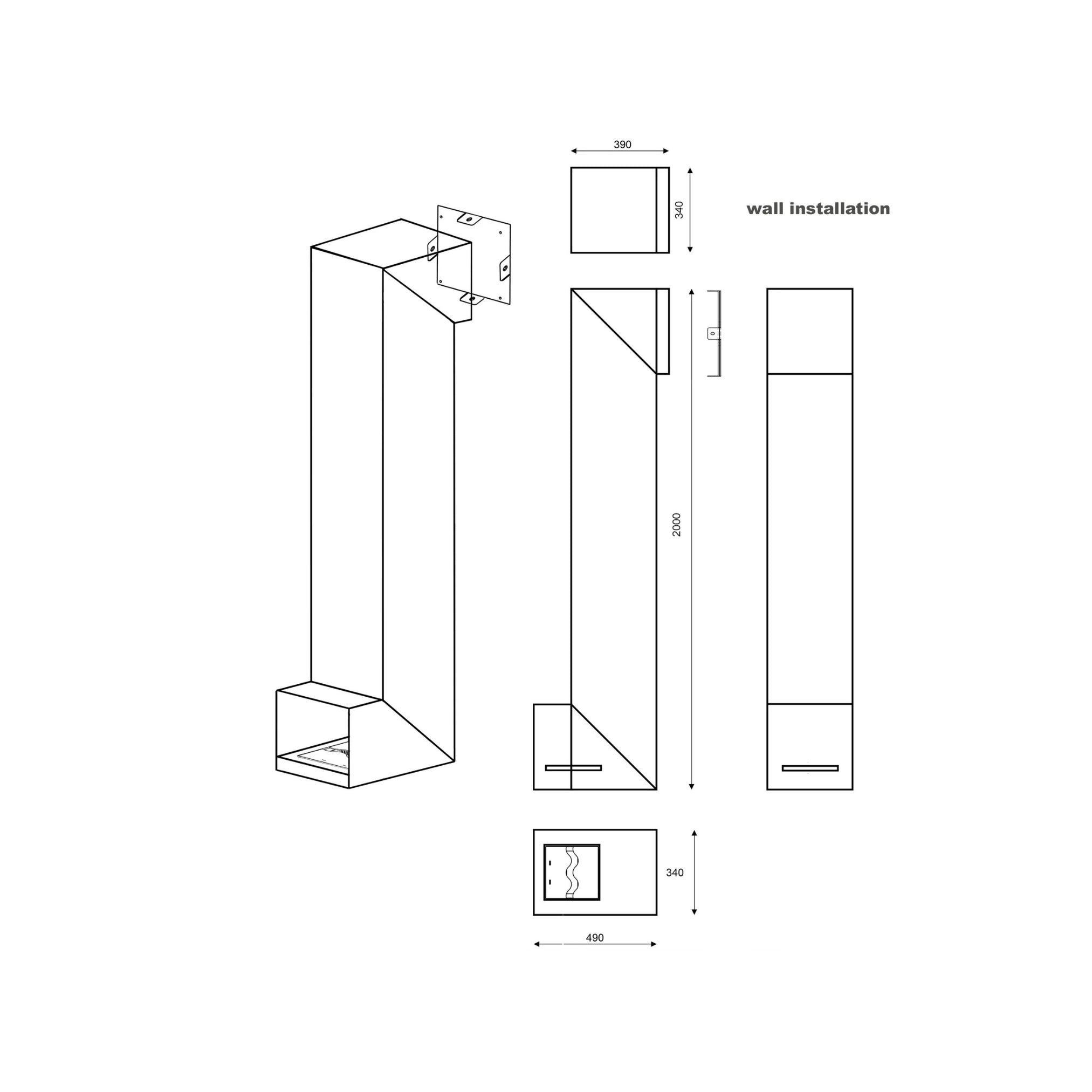 Art Bio Ethanol Plafondhaard H200 cm – afbeelding 5
