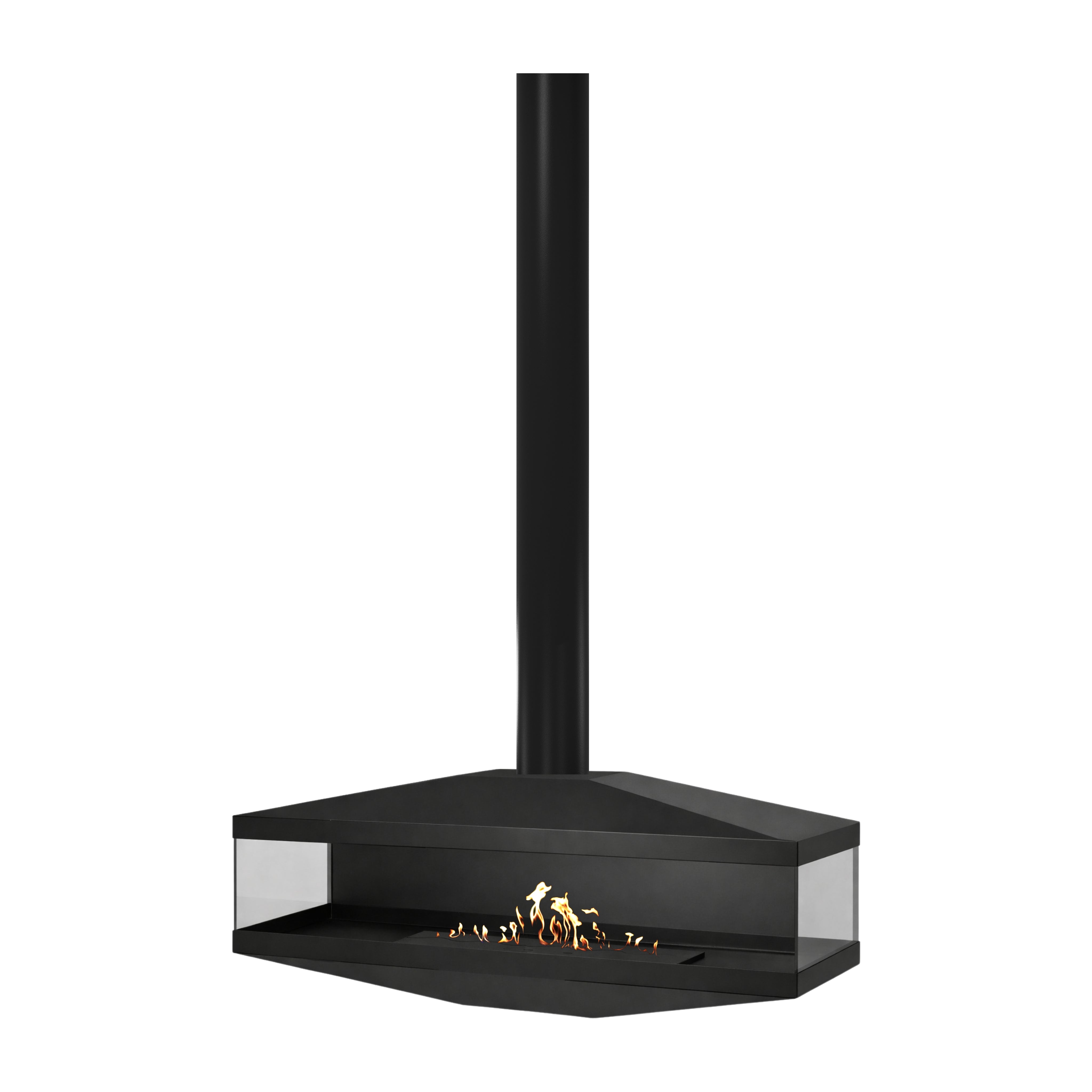 Zwarte buis plafondhaard 120 cm — doorkijk uitvoering