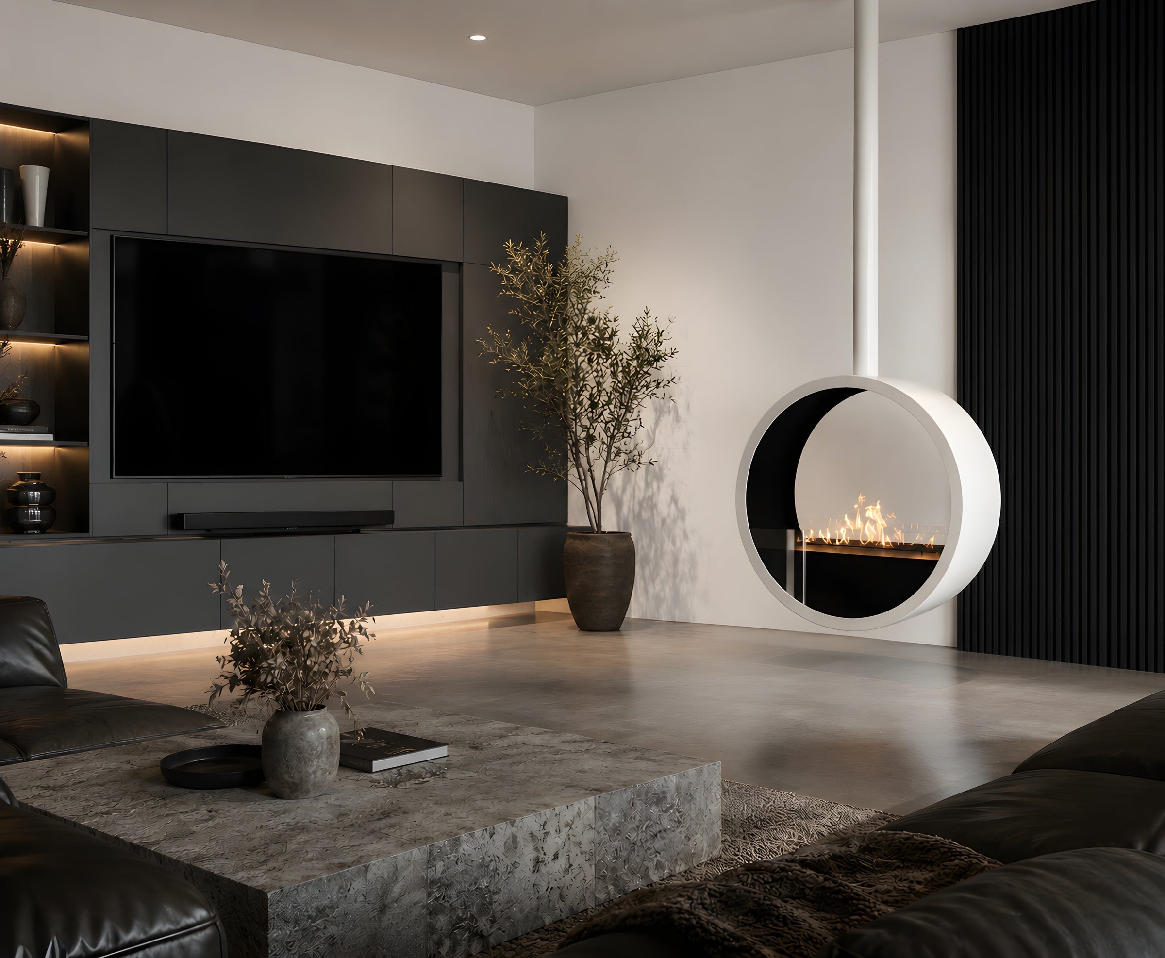 Aurel Roundfire Plafondhaard Wit Ø80 - Ø120 cm
