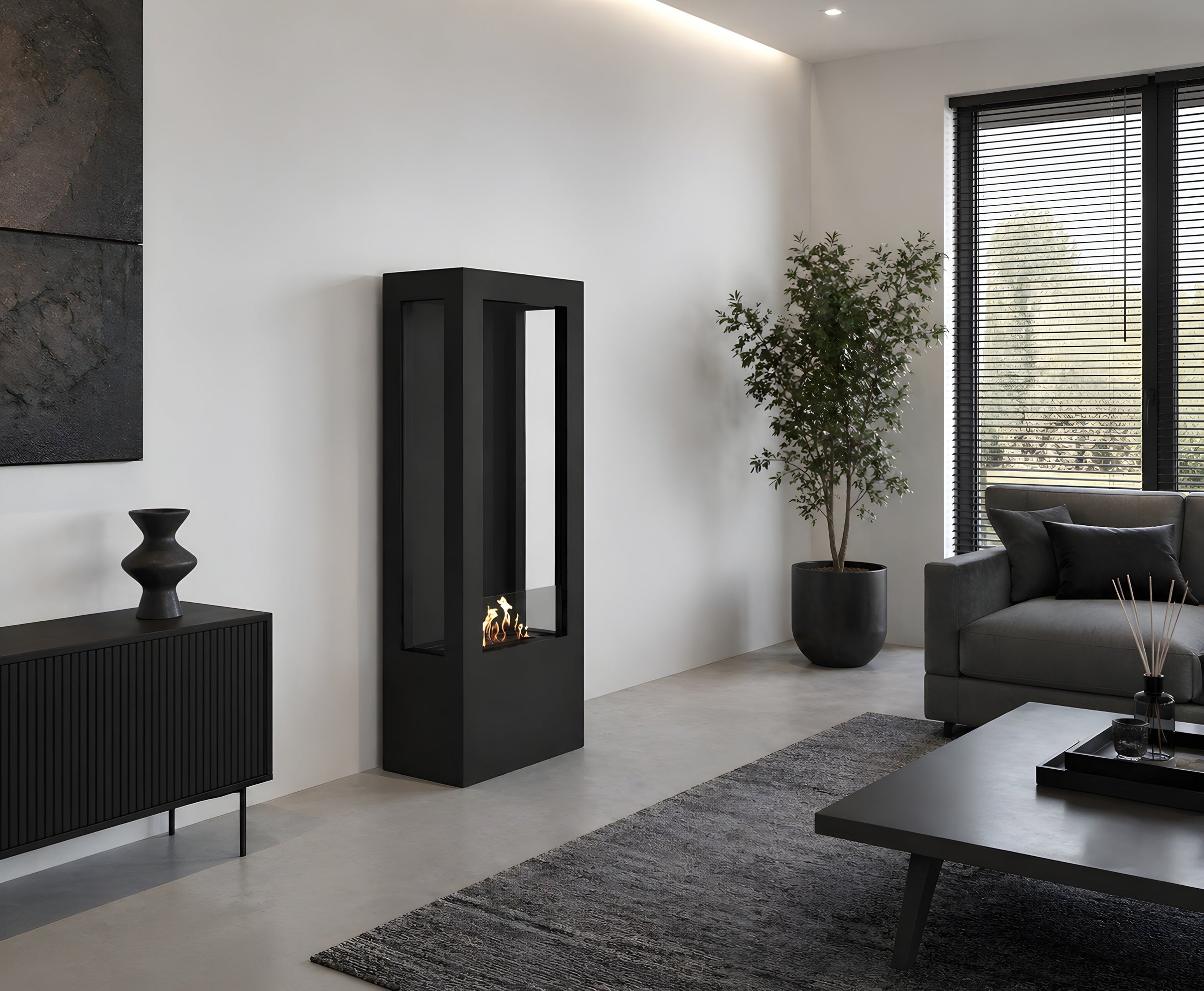 Bire Vertical Bio Ethanol Vrijstaand Haard H160 cm – afbeelding 3