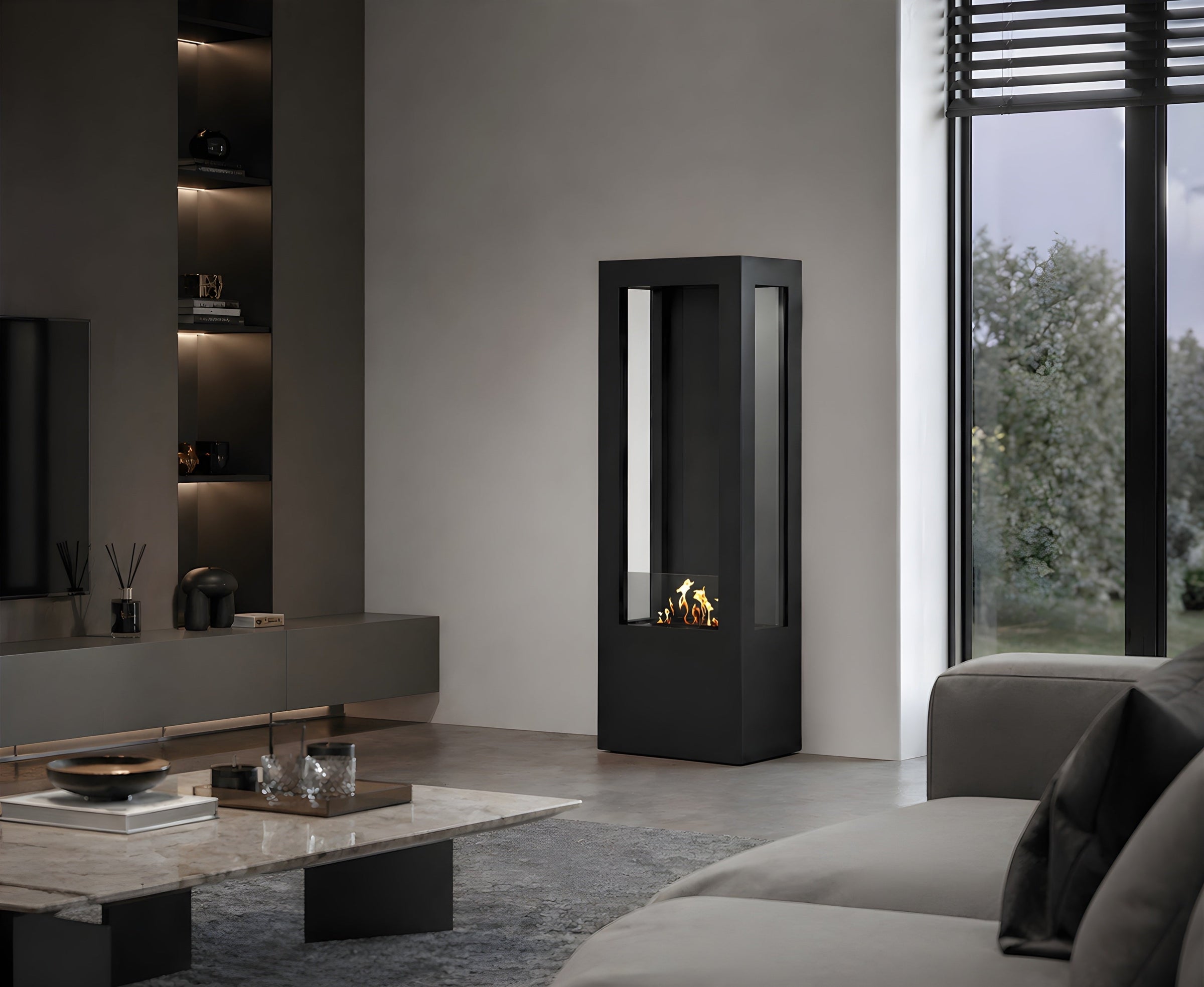 Bire Vertical Bio Ethanol Vrijstaand Haard H160 cm – afbeelding 2