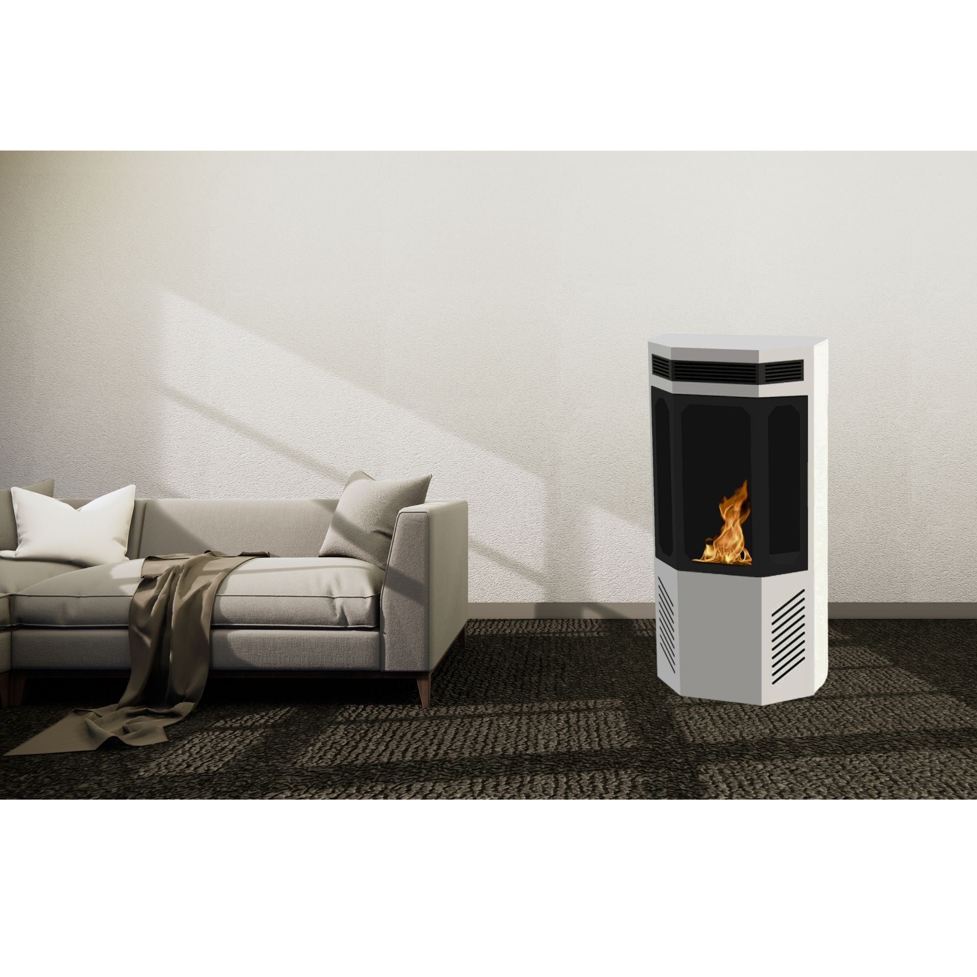 Dable vrijstaand haard H120 cm — zijaanzicht