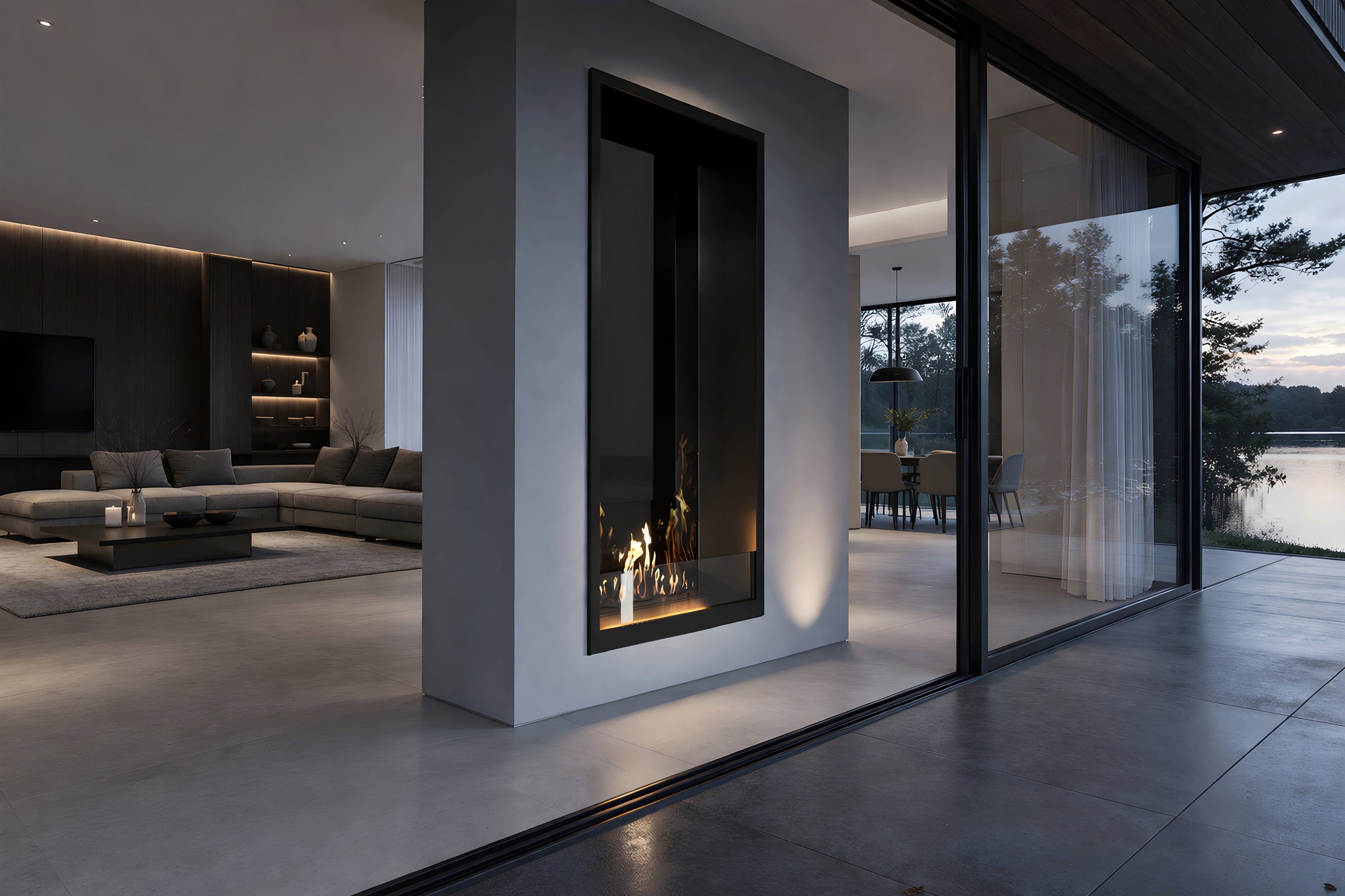 Fame Vertical Doorkijkhaard Enkel Volle Glas 60 x 200 cm – afbeelding 2