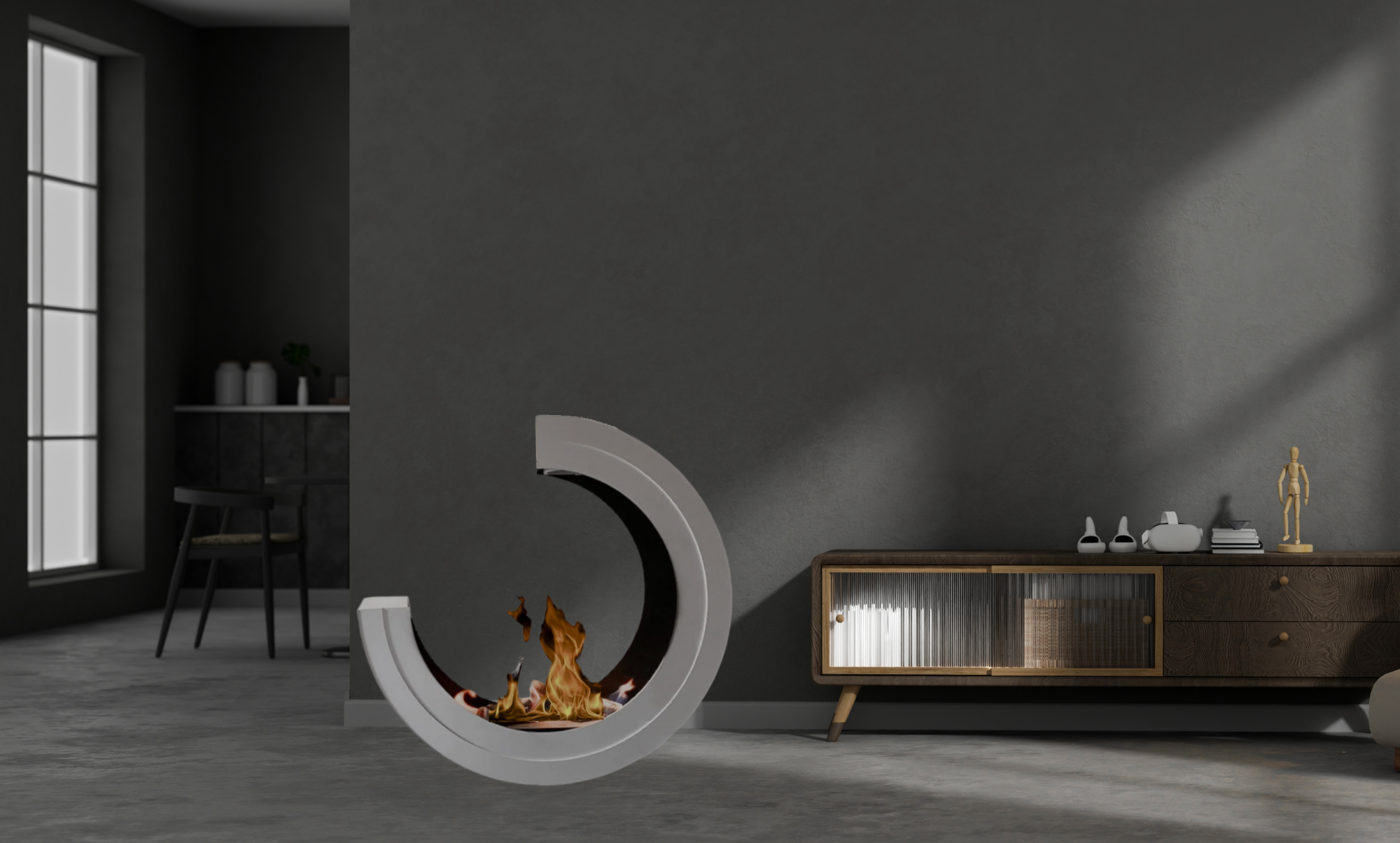 Erta 3/4 W Bio Ethanol Vrijstaand Haard D80 cm – afbeelding 2