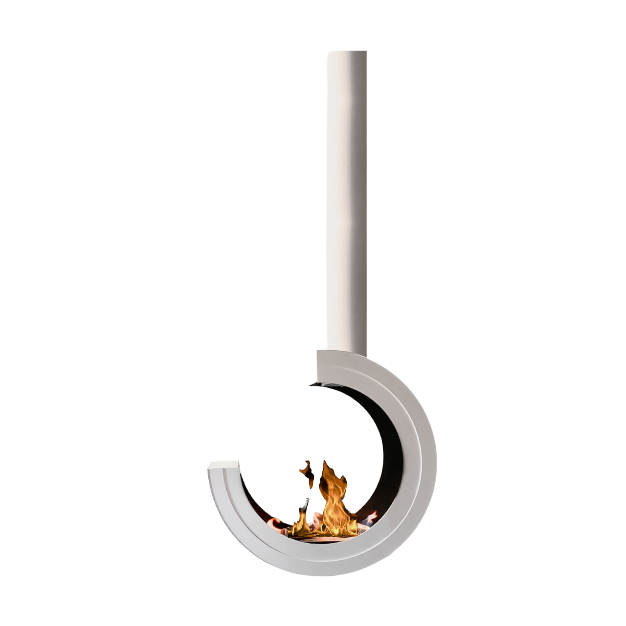 Render van driekwart buis plafondhaard D80