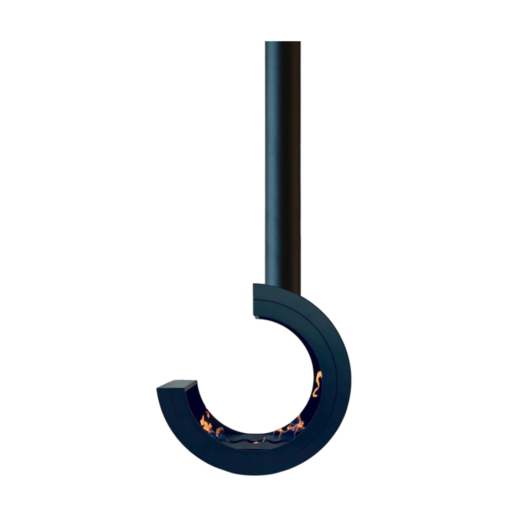 Render van driekwart buis plafondhaard D80
