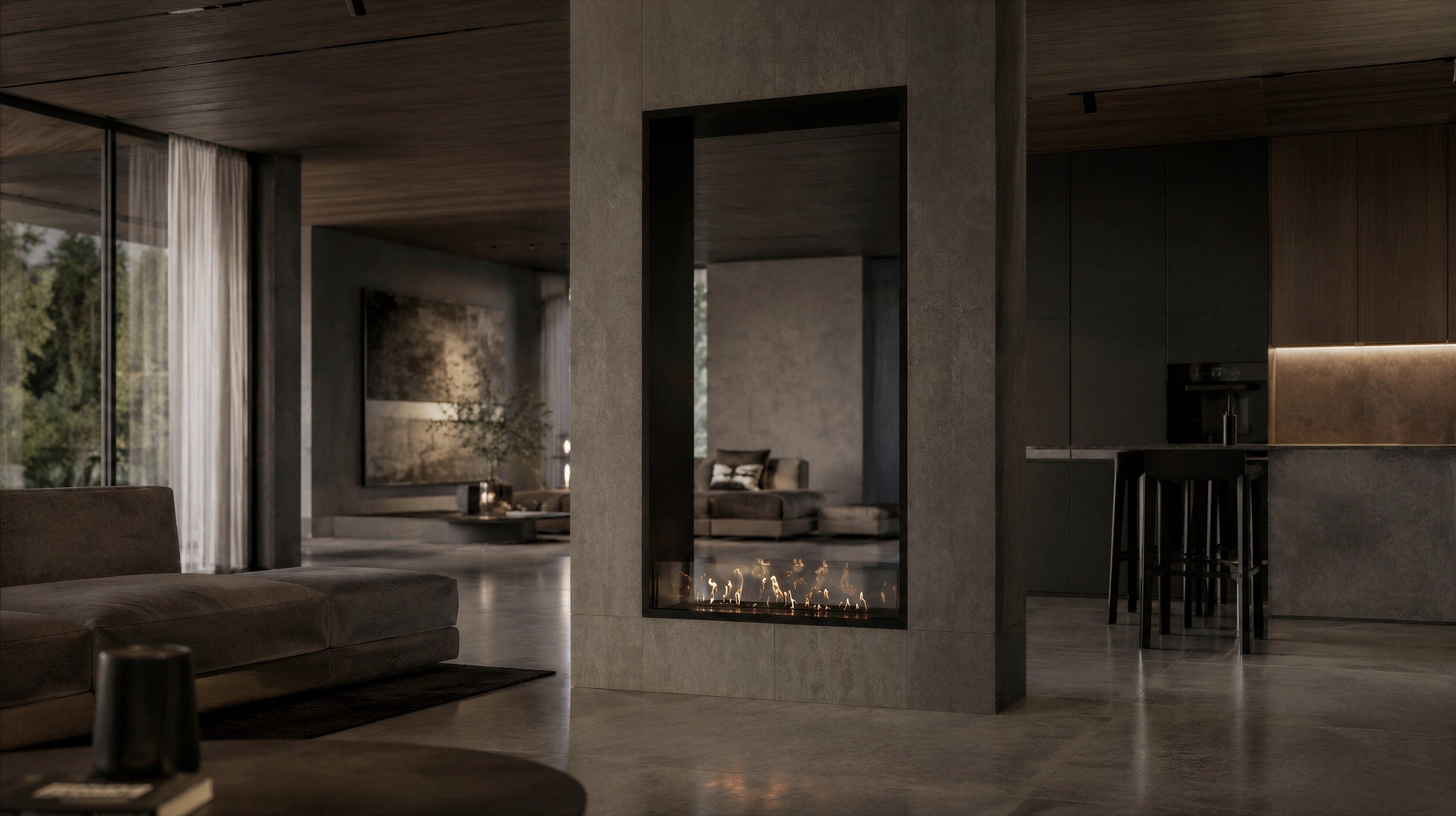 Fame Vertical Bio Ethanol Doorkijkhaard 100 x 180 cm – afbeelding 2