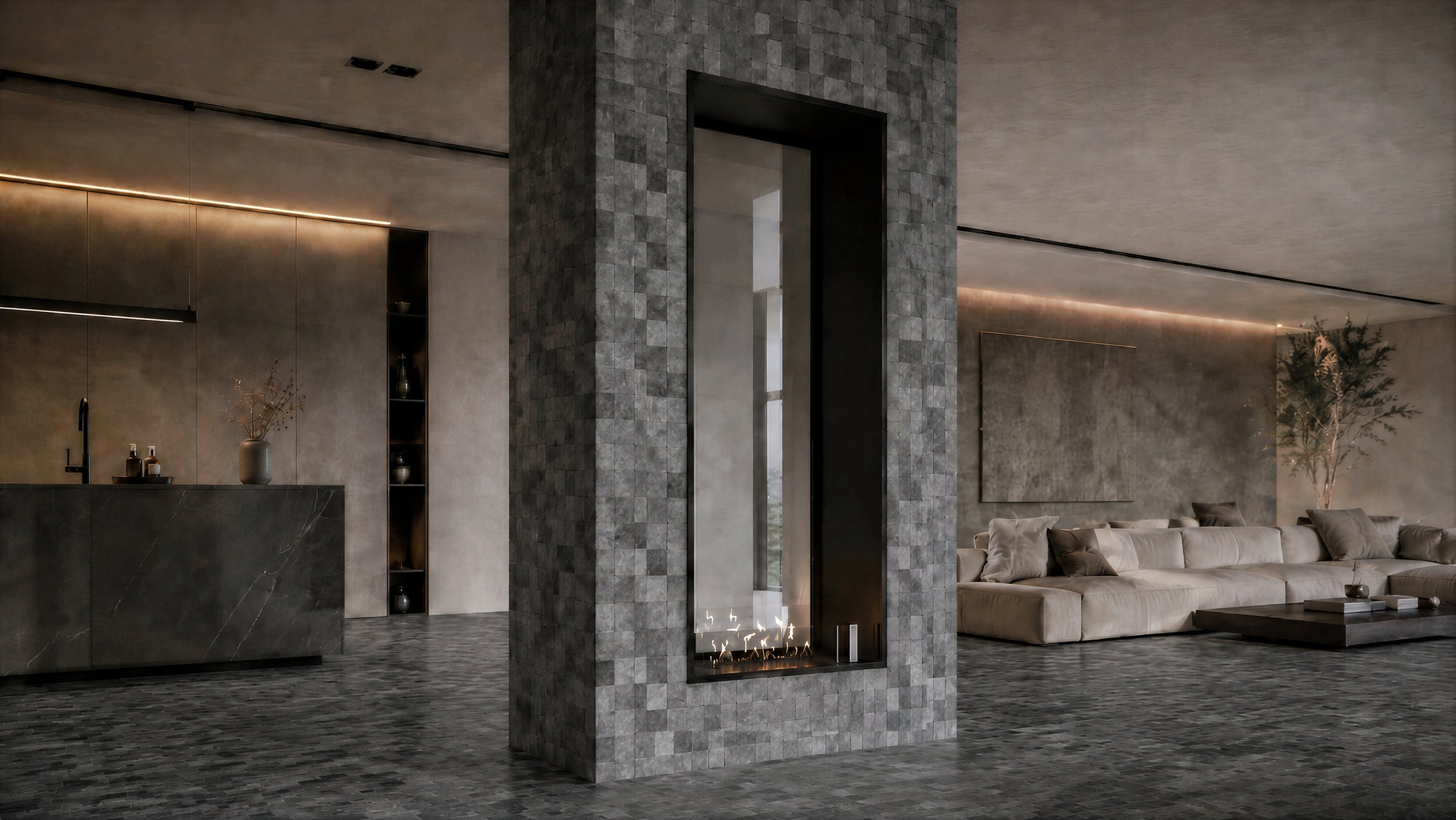 Fame Vertical Doorkijkhaard Enkel Volle Glas 60 x 140 cm – afbeelding 2