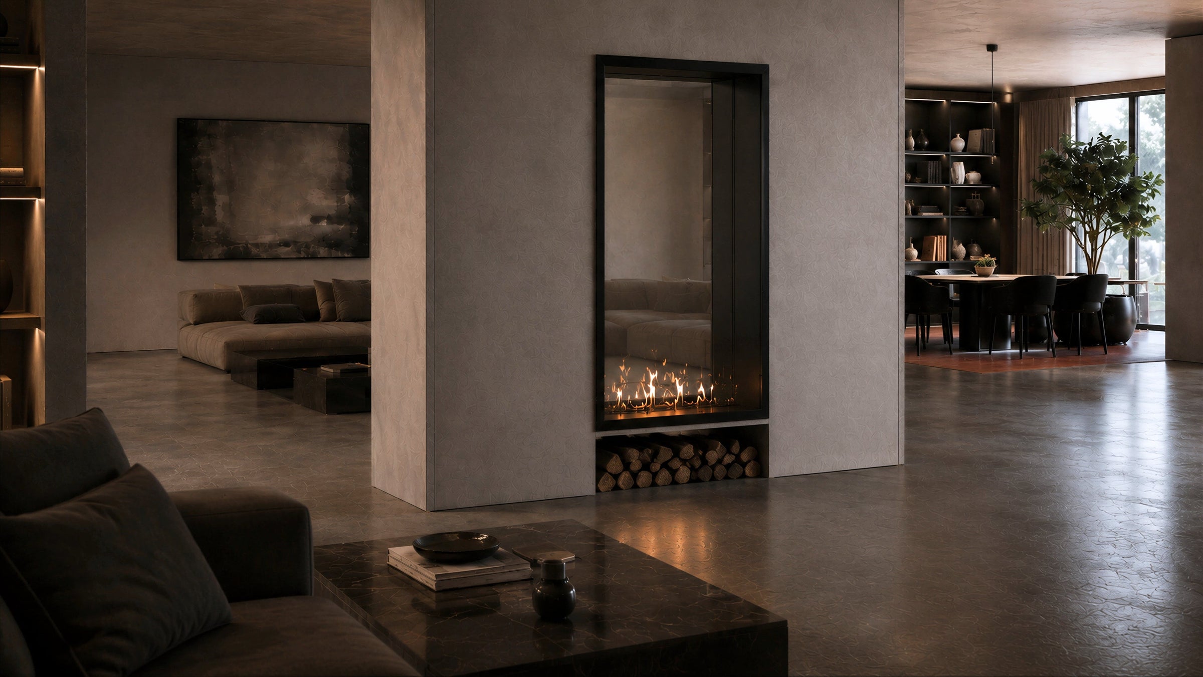 Fame Vertical Doorkijkhaard Enkel Volle Glas 60 x 160 cm – afbeelding 2
