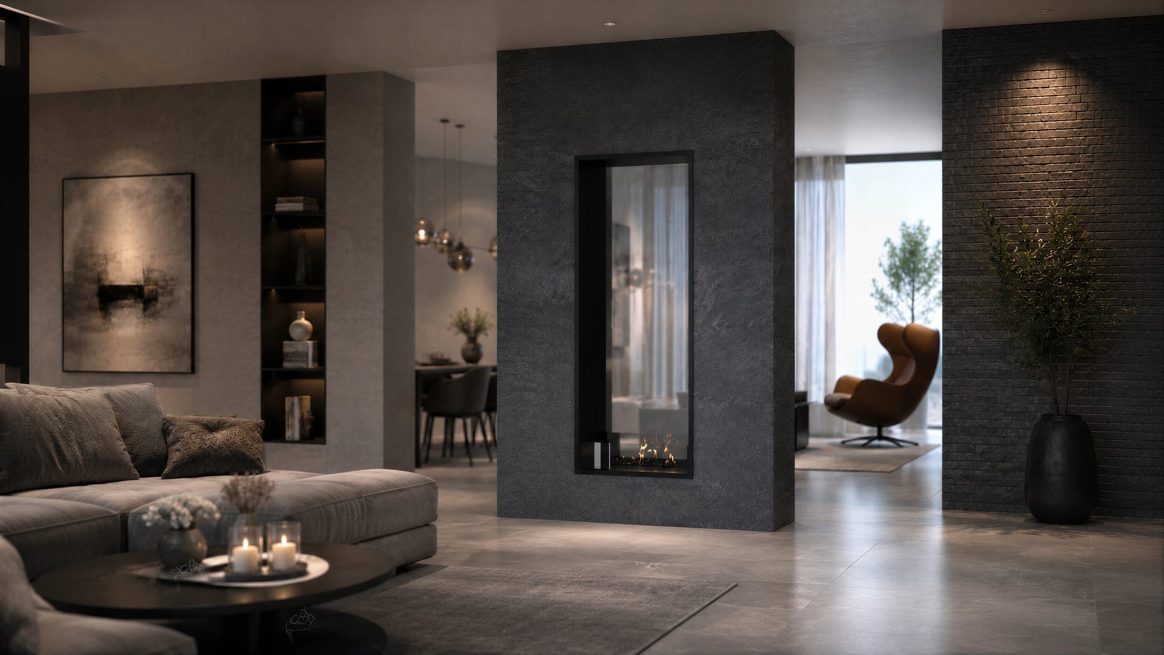 Fame Vertical Bio Ethanol Doorkijkhaard 60 x 120 cm – afbeelding 3