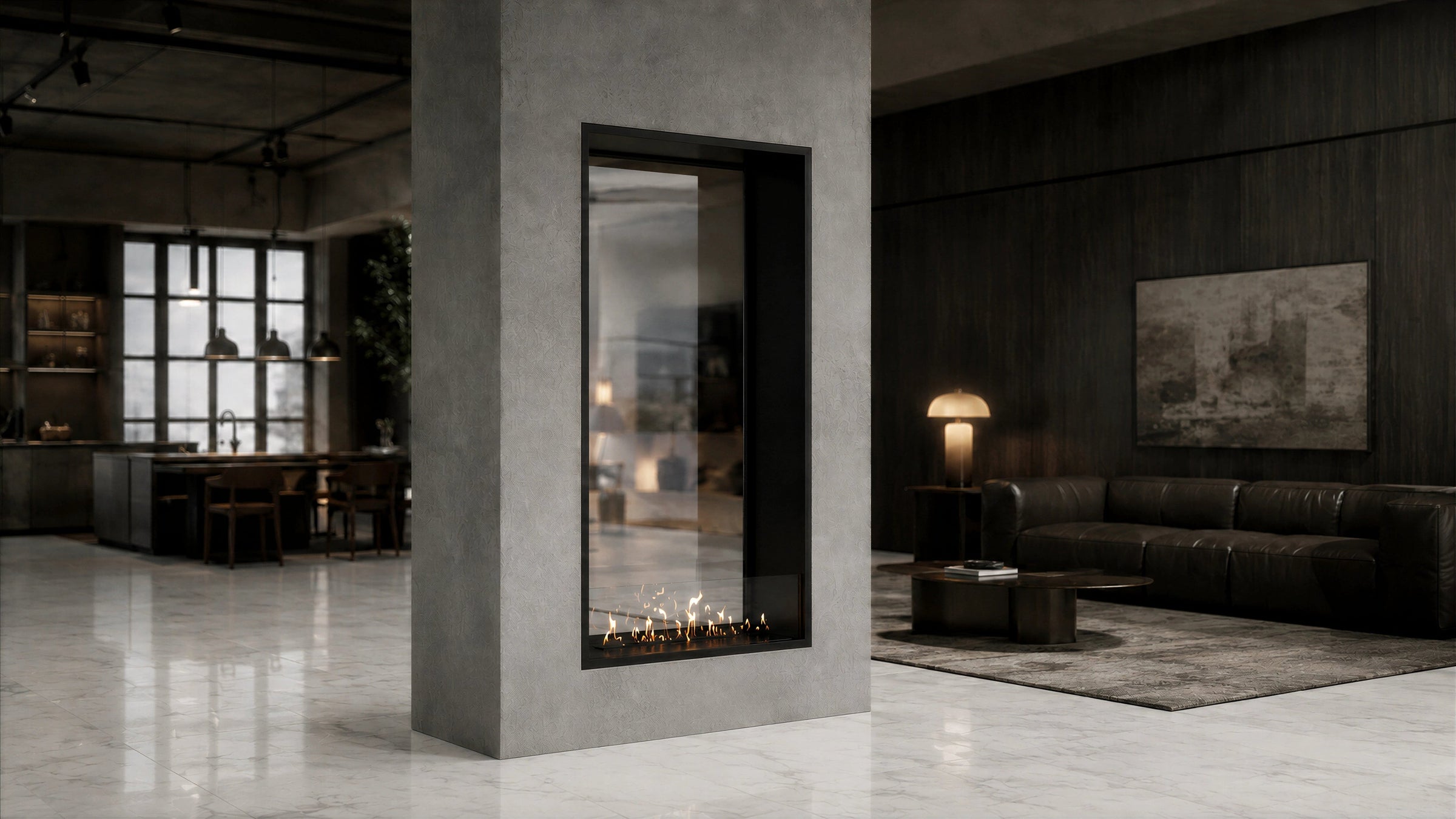 Fame Vertical Doorkijkhaard Enkel Volle Glas 100 x 100 cm – afbeelding 2