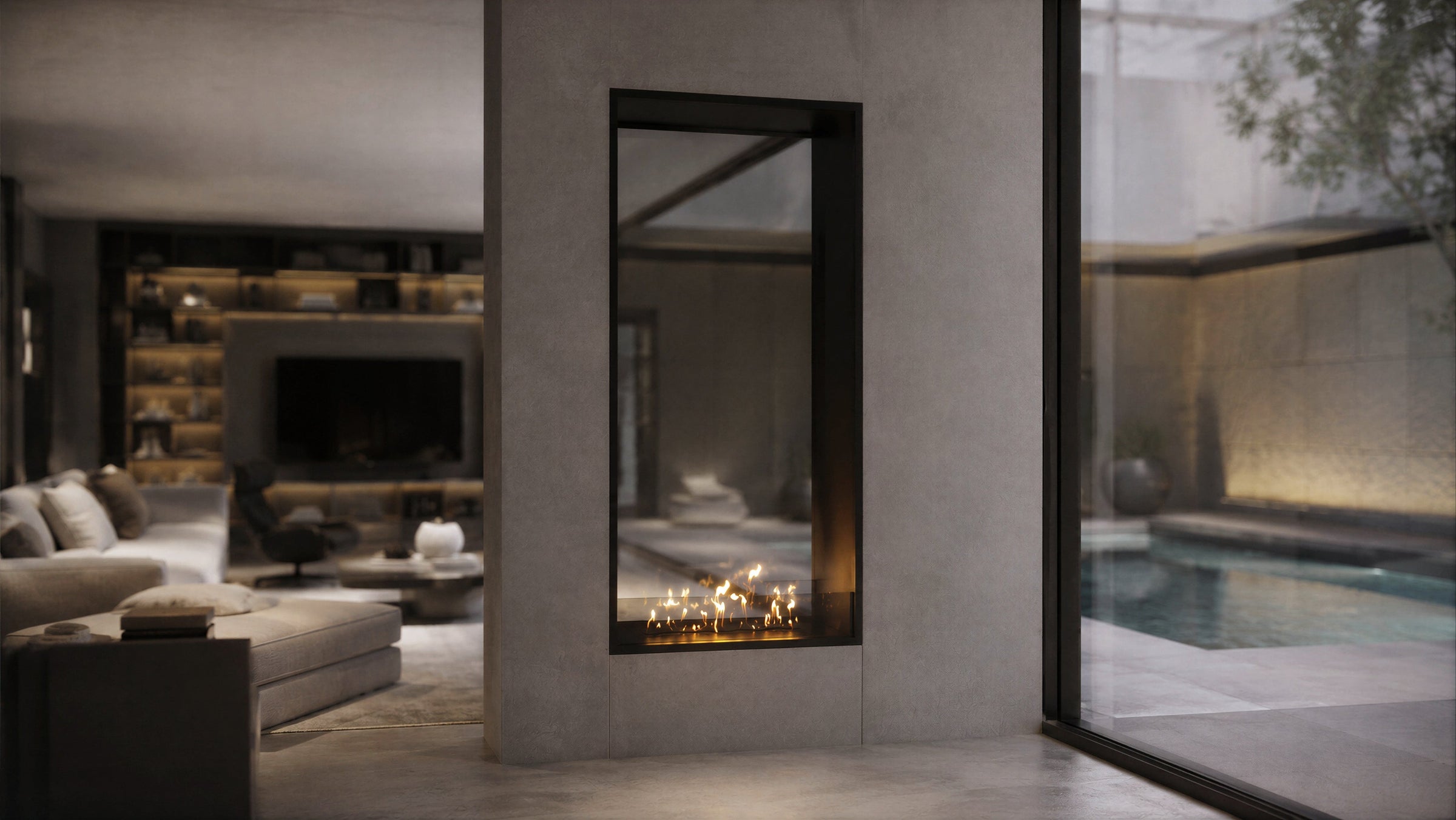 Fame Vertical Doorkijkhaard Enkel Volle Glas 100 x 120 cm – afbeelding 2