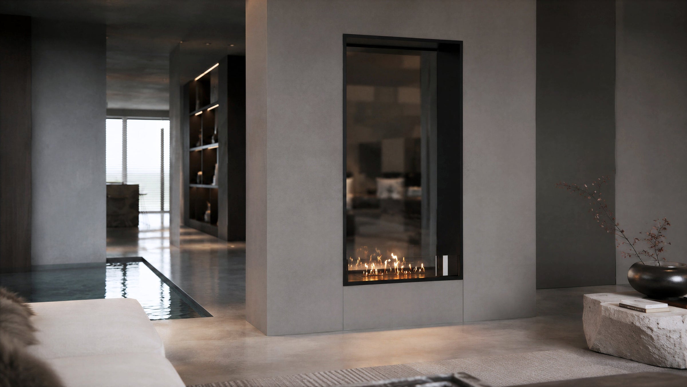 Fame Vertical Doorkijkhaard Enkel Volle Glas 100 x 160 cm – afbeelding 2
