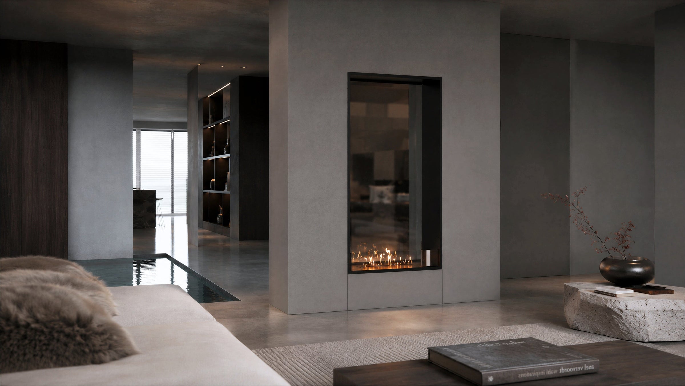 Fame Vertical Doorkijkhaard Enkel Volle Glas 100 x 160 cm – afbeelding 3