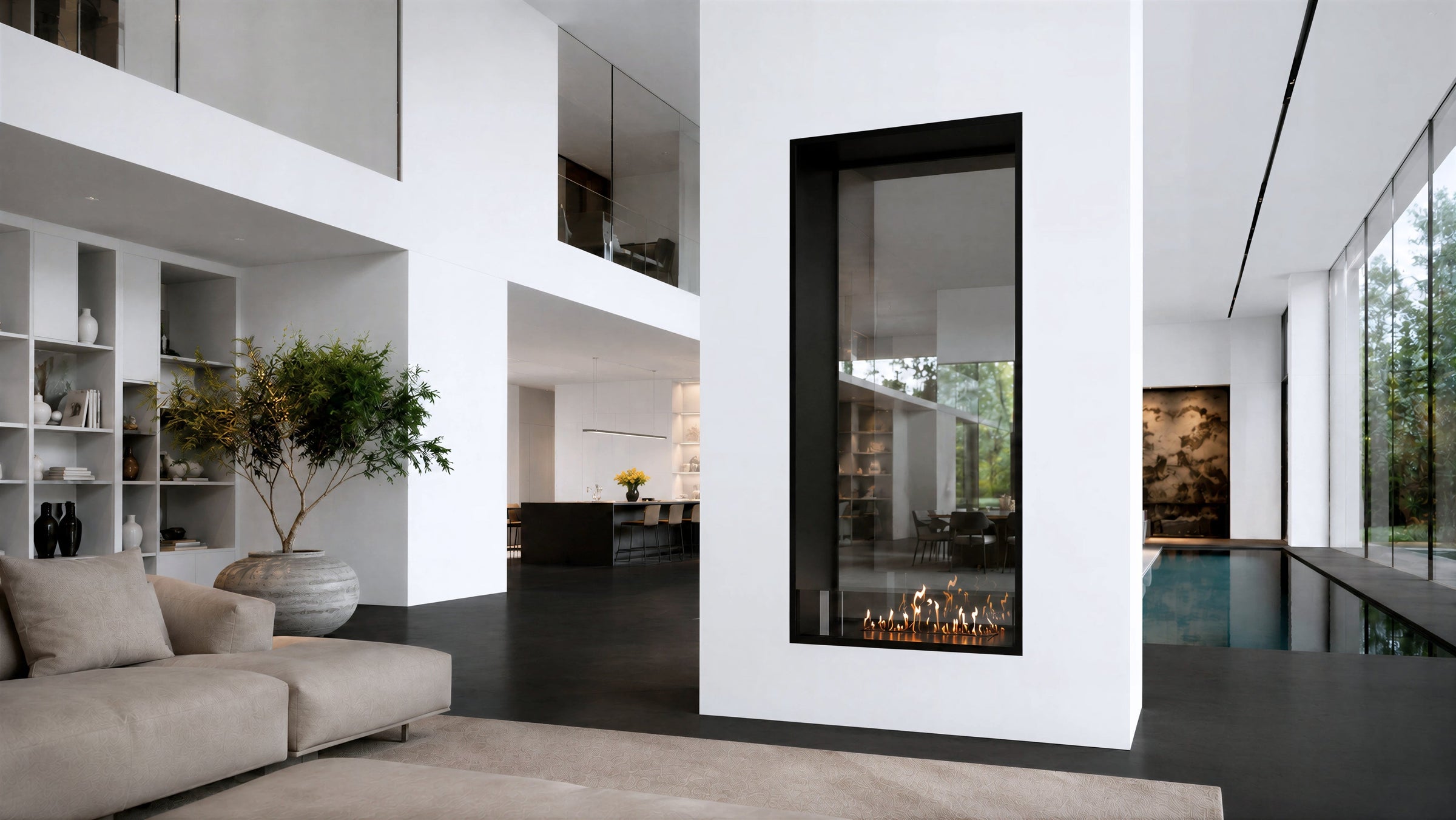 Fame Vertical Doorkijkhaard Enkel Volle Glas 100 x 200 cm – afbeelding 2