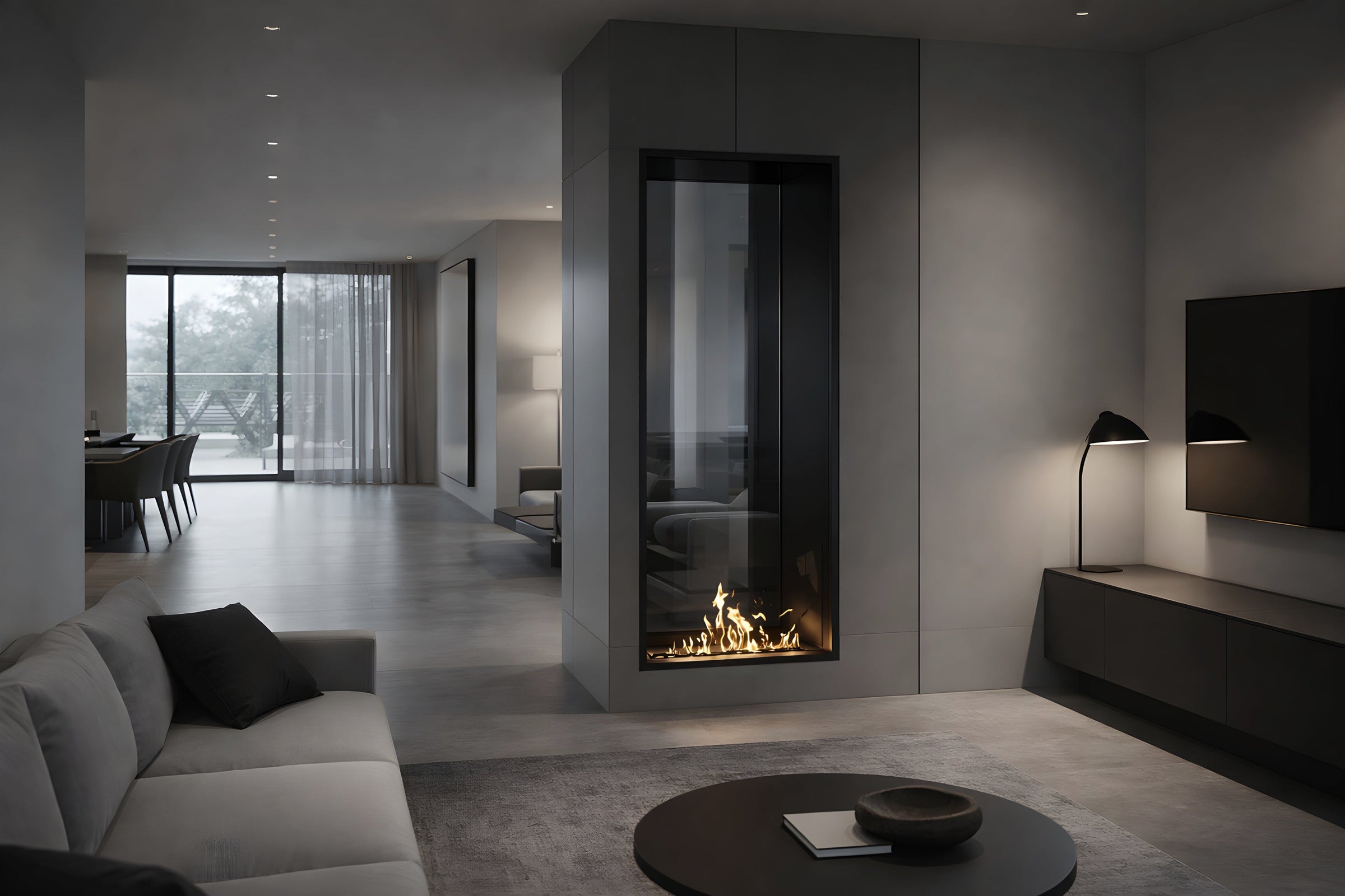 Fame Vertical Doorkijkhaard Enkel Volle Glas 70 x 180 cm – afbeelding 4