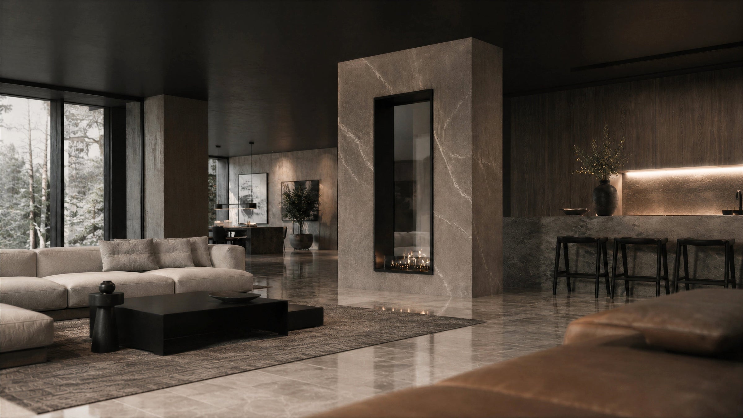 Fame Vertical Doorkijkhaard Enkel Volle Glas 60 x 180 cm – afbeelding 3
