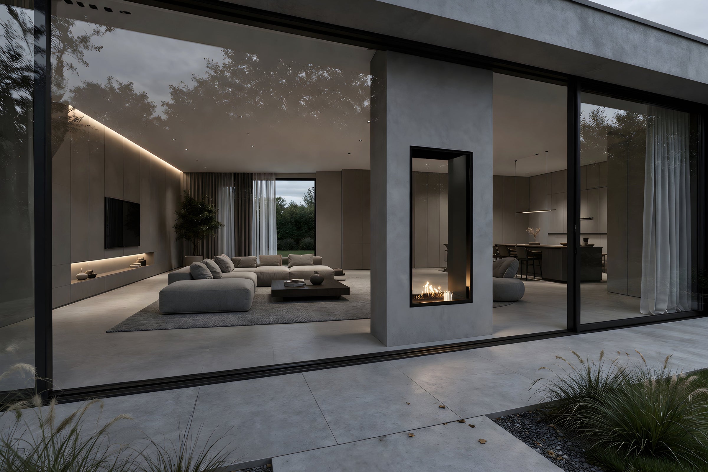 Fame Vertical Doorkijkhaard Enkel Volle Glas 70 x 200 cm – afbeelding 4