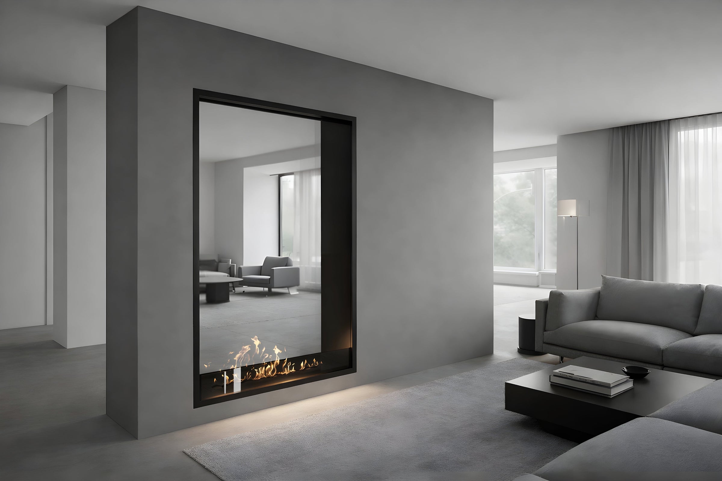 Fame Vertical Doorkijkhaard Enkel Volle Glas 100 x 180 cm – afbeelding 4